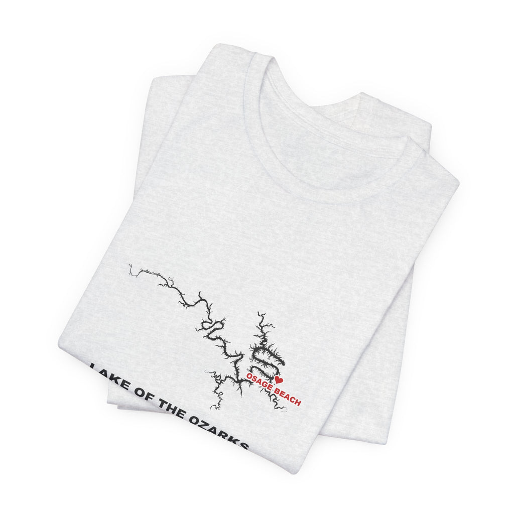 Lake of the Ozarks Silhouette Tee with Heart at Osage Beach