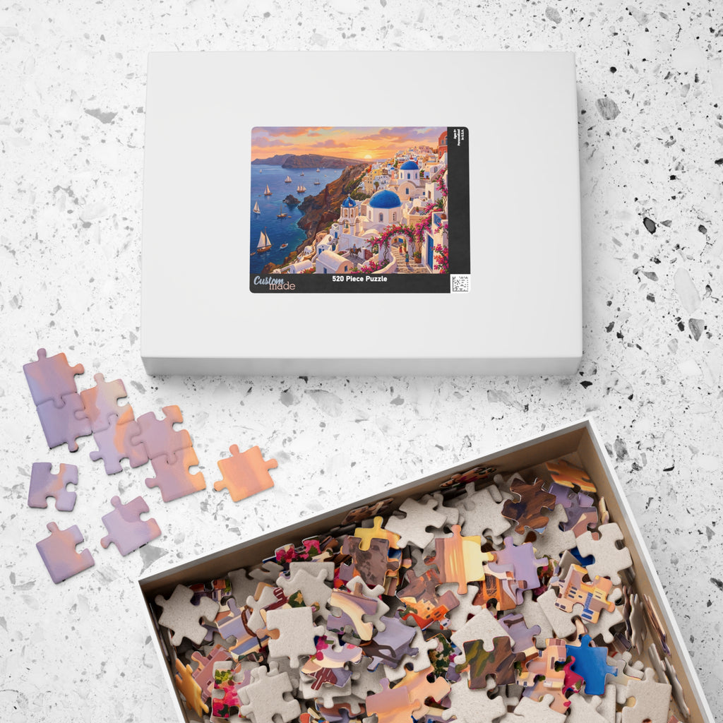 Santorini Sunset Jigsaw Puzzle | Greek Islands Aegean Landscape