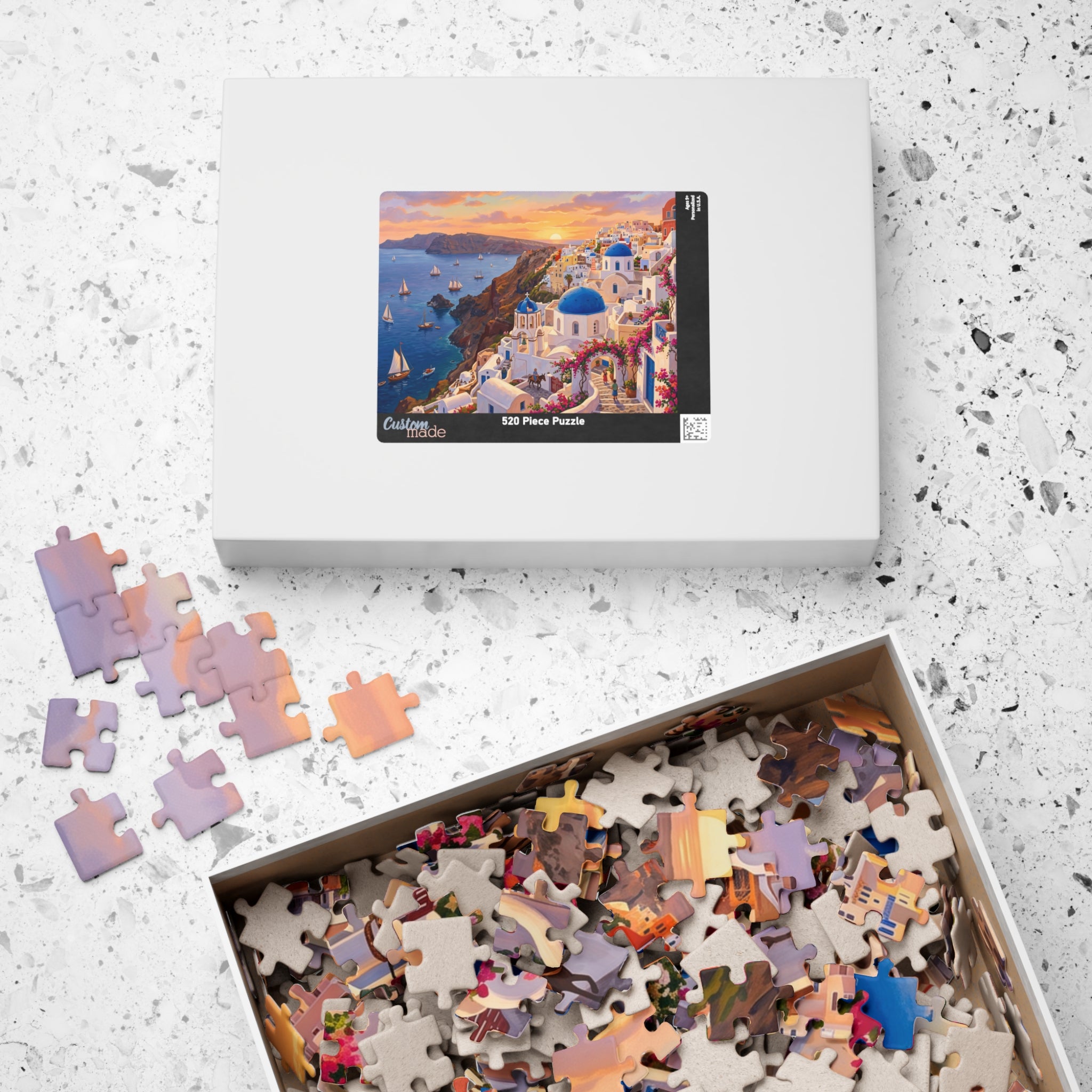 Santorini Sunset Jigsaw Puzzle | Greek Islands Aegean Landscape