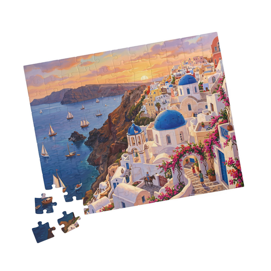 Santorini Sunset Jigsaw Puzzle | Greek Islands Aegean Landscape