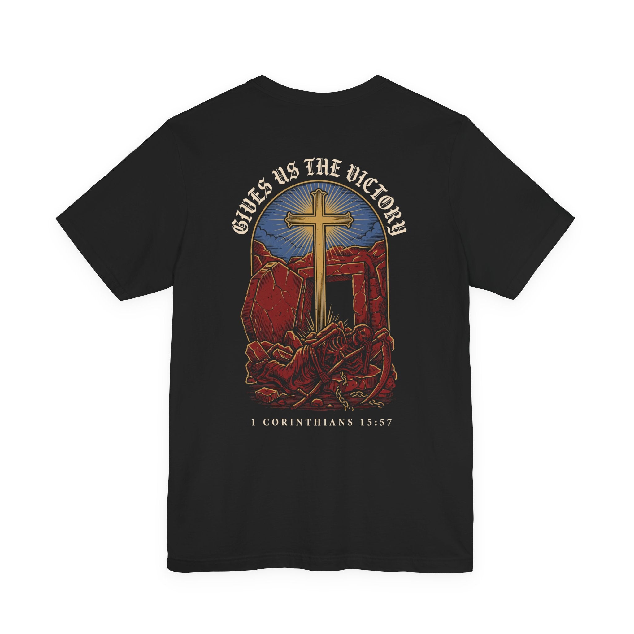 He Gives Us the Victory Christian Tee | Reformed Warrior Faith Shirt