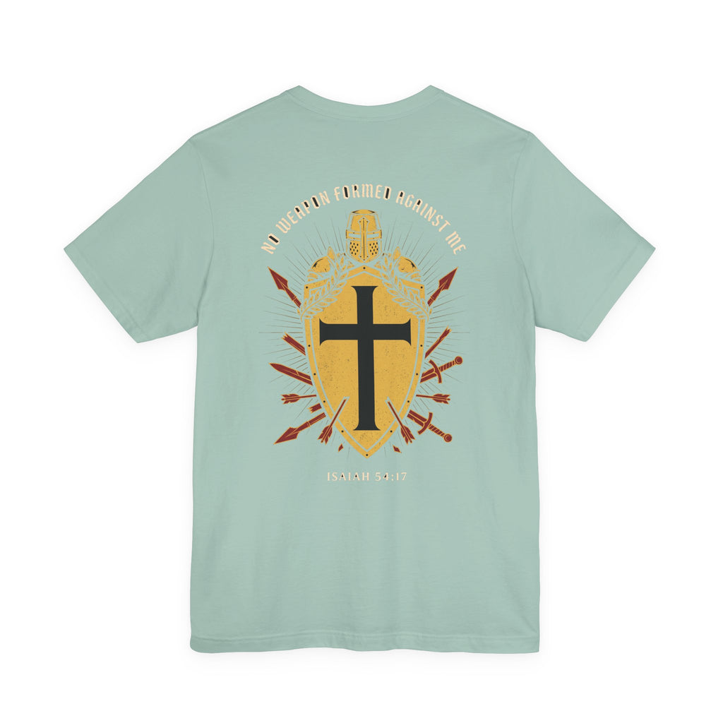 No Weapon Formed Against Me Warrior Christian Tee | Crusades Faith Bible Shirt