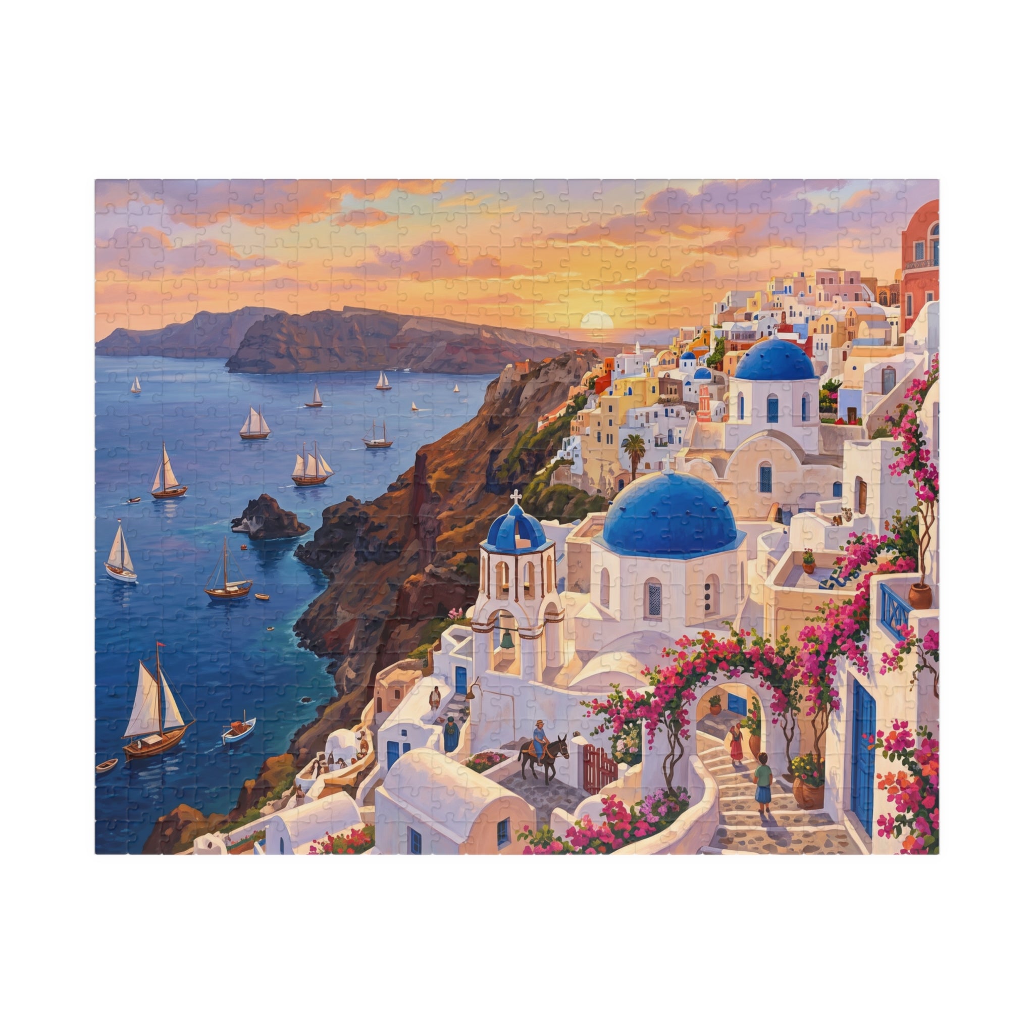 Santorini Sunset Jigsaw Puzzle | Greek Islands Aegean Landscape