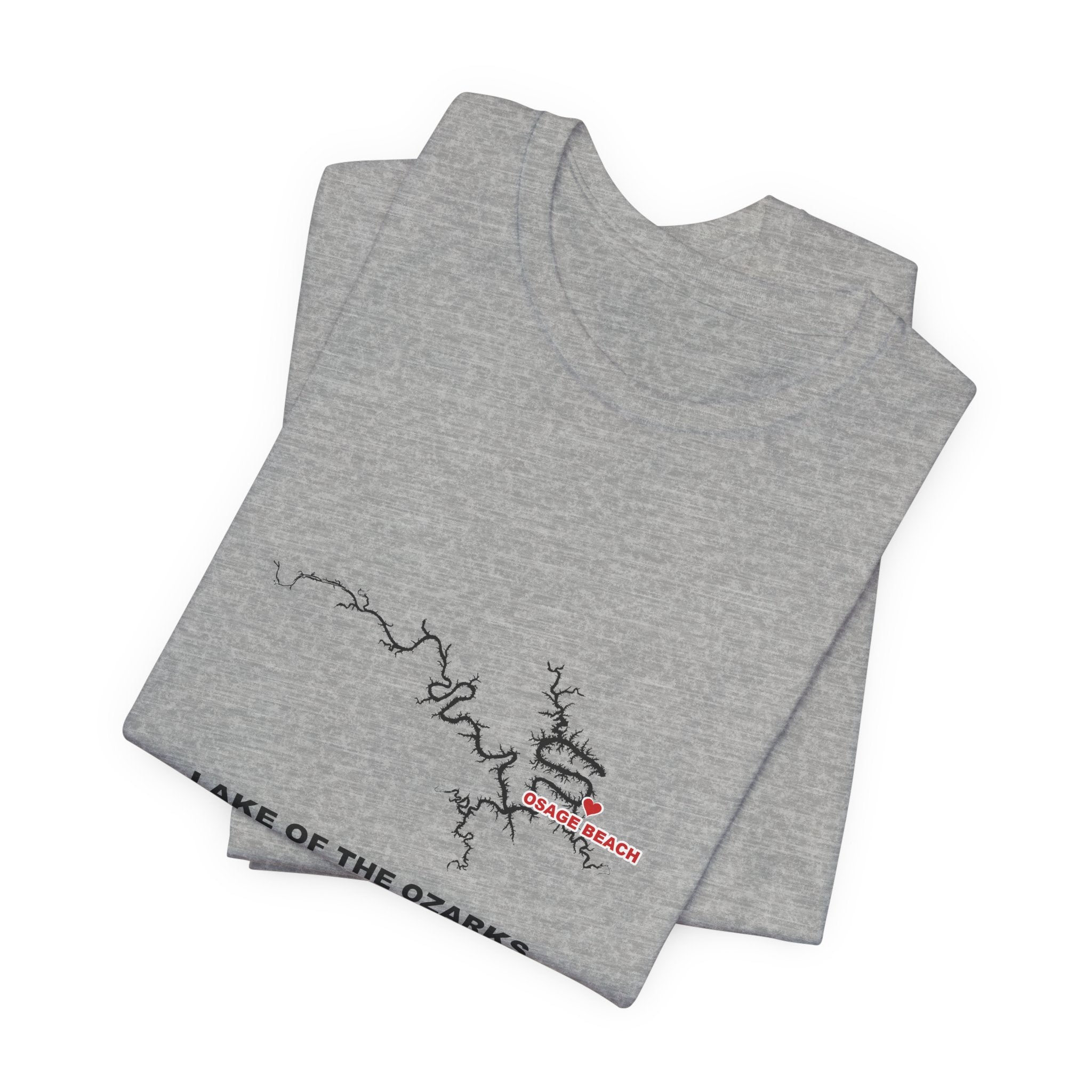 Lake of the Ozarks Silhouette Tee with Heart at Osage Beach