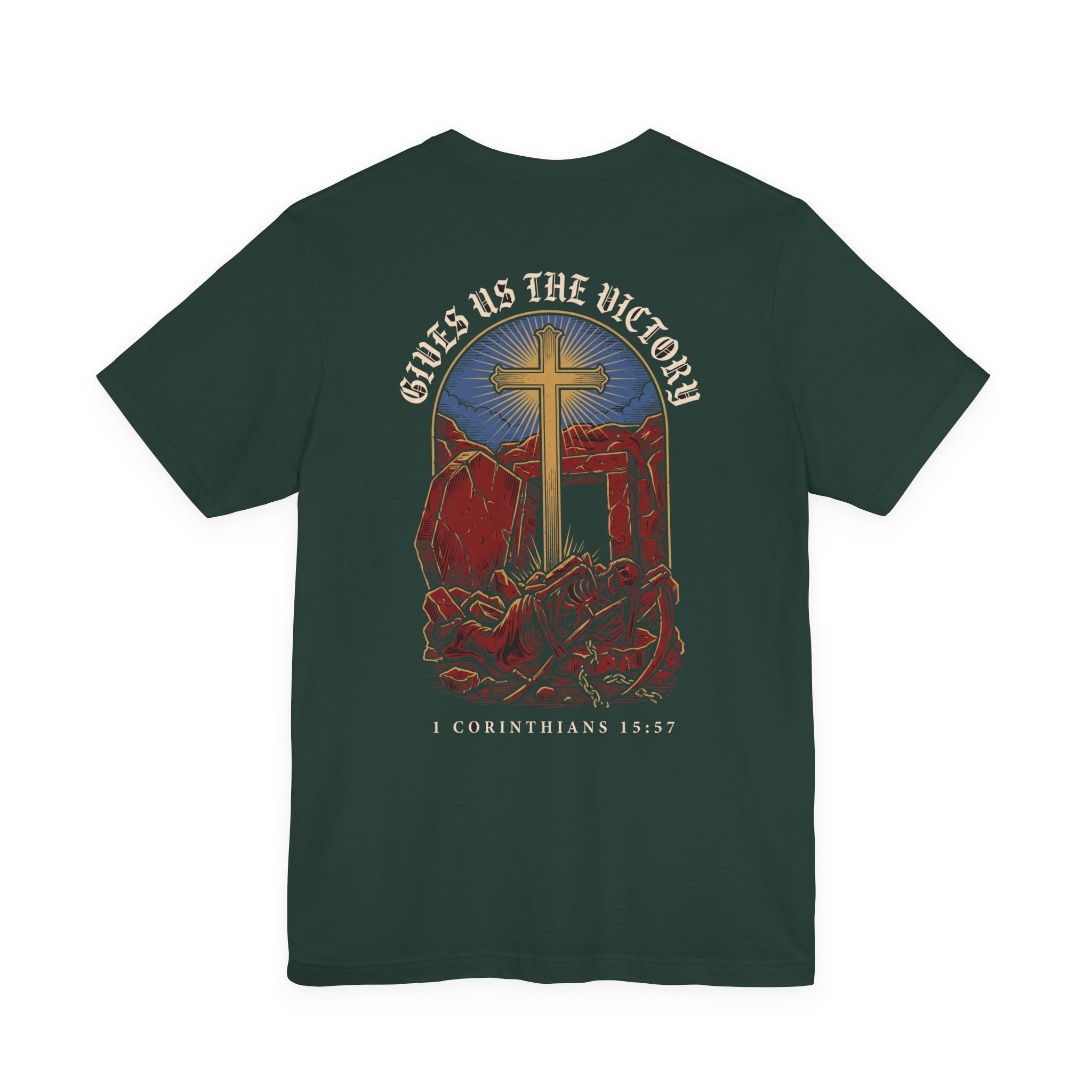 He Gives Us the Victory Christian Tee | Reformed Warrior Faith Shirt