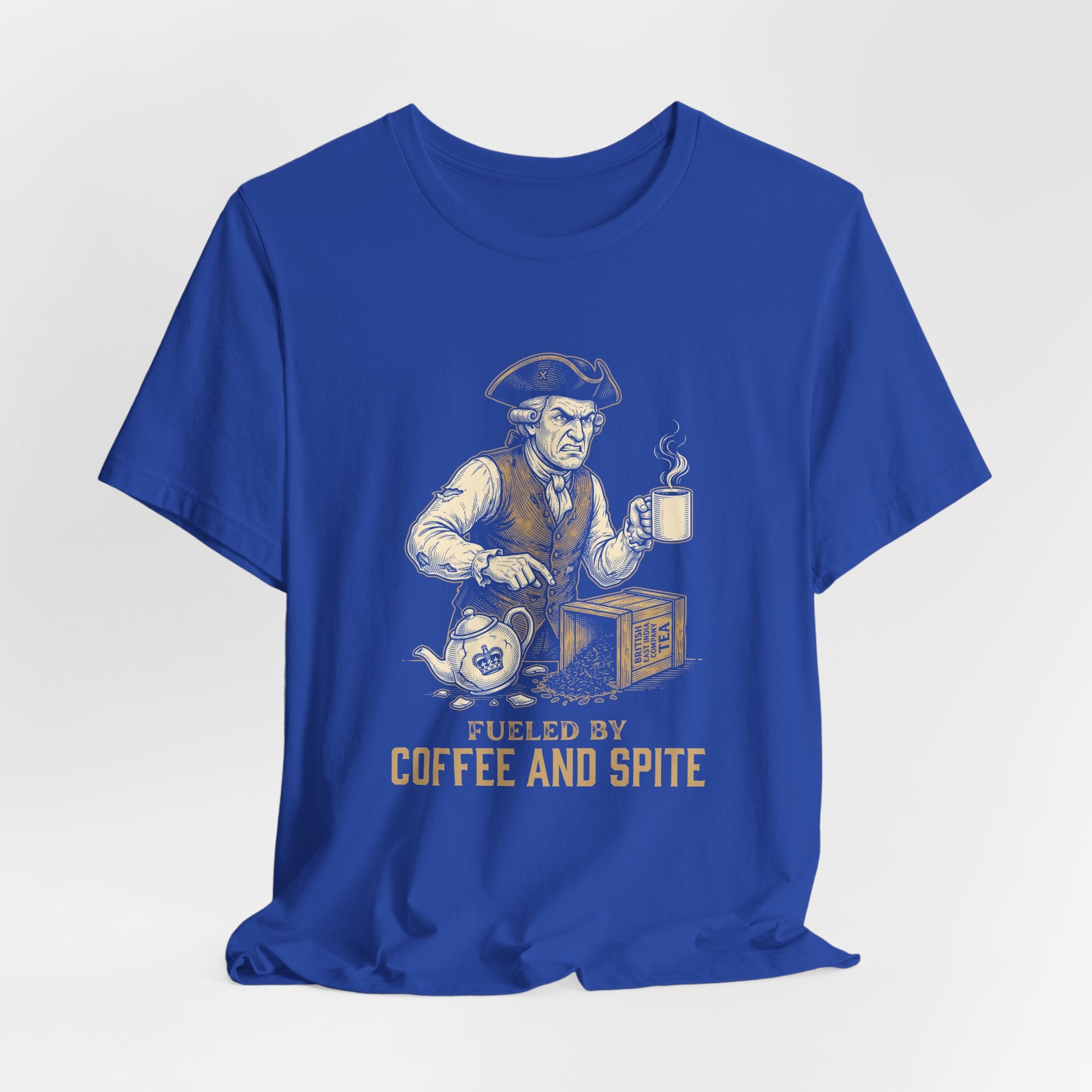Fueled By Coffee and Spite Funny Eagle T-Shirt | Sarcastic 4th of July Tee | Patriotic Gift