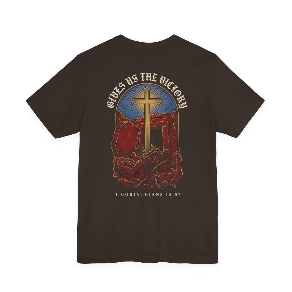 He Gives Us the Victory Christian Tee | Reformed Warrior Faith Shirt