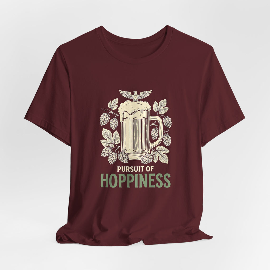 Pursuit of Hoppiness T-Shirt | Funny Craft Beer 4th of July Tee | Patriotic Beer Lover Gift | IPA Hops Shirt