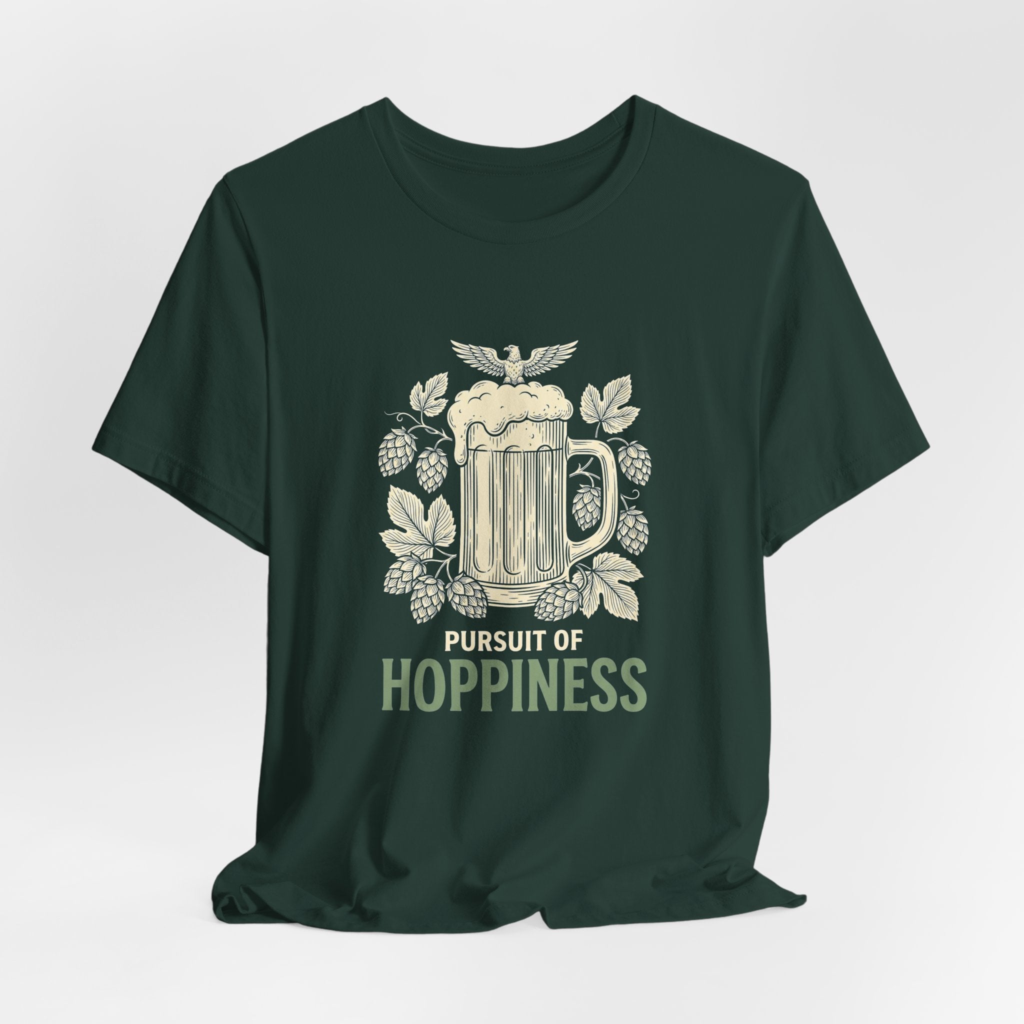 Pursuit of Hoppiness T-Shirt | Funny Craft Beer 4th of July Tee | Patriotic Beer Lover Gift | IPA Hops Shirt