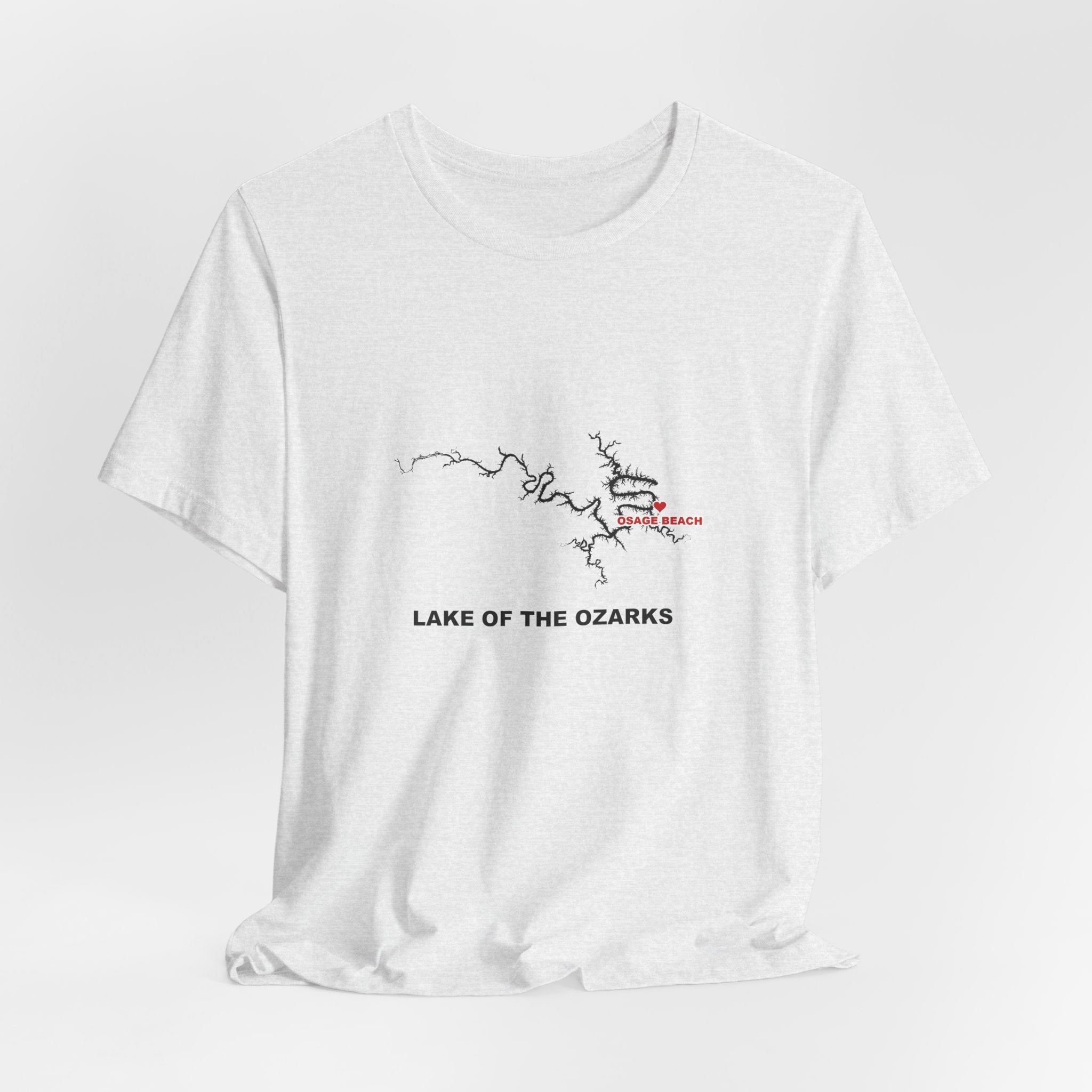 Lake of the Ozarks Silhouette Tee with Heart at Osage Beach