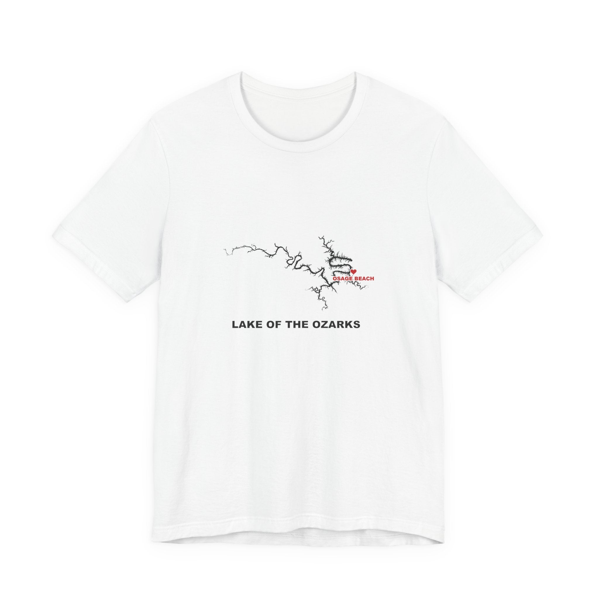 Lake of the Ozarks Silhouette Tee with Heart at Osage Beach
