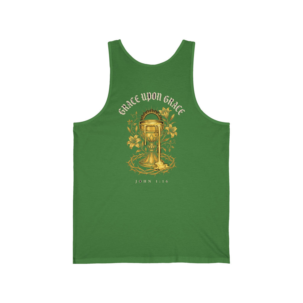 Grace Upon Grace Christian Tank Top | John 1:16 Floral Faith Shirt