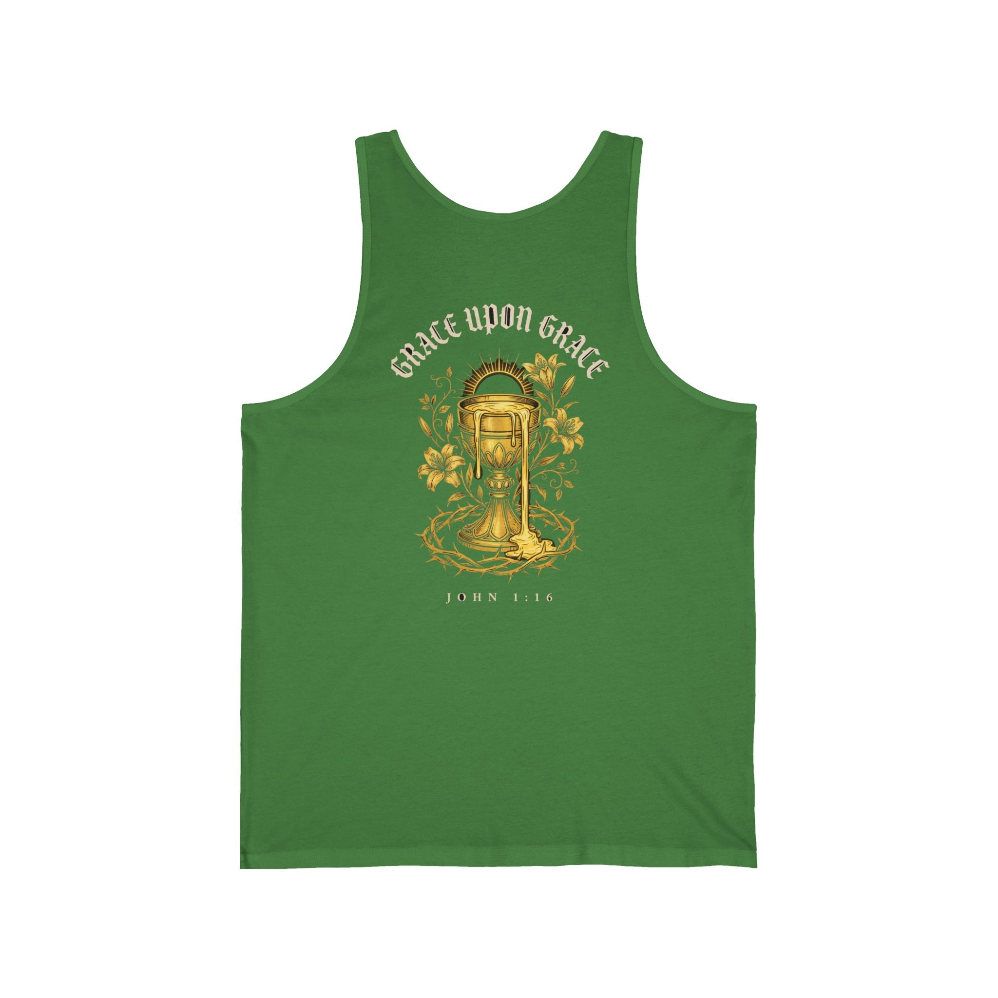Grace Upon Grace Christian Tank Top | John 1:16 Floral Faith Shirt