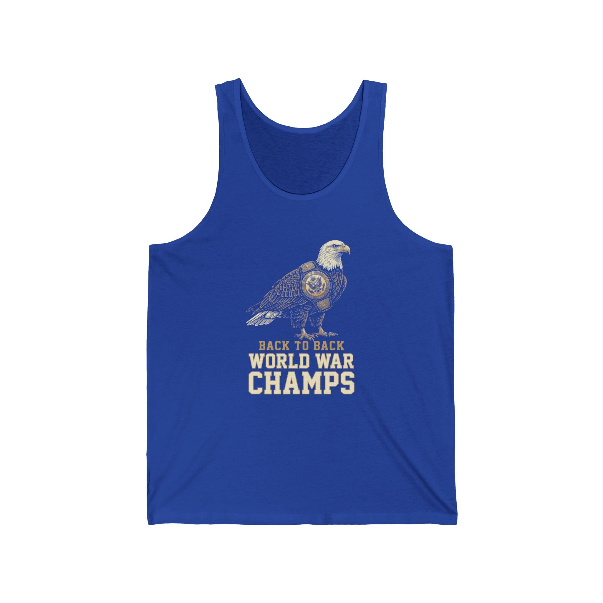 Back to Back World War Champs Tank Top | Funny Bald Eagle 4th of July Tee | Patriotic America Gift