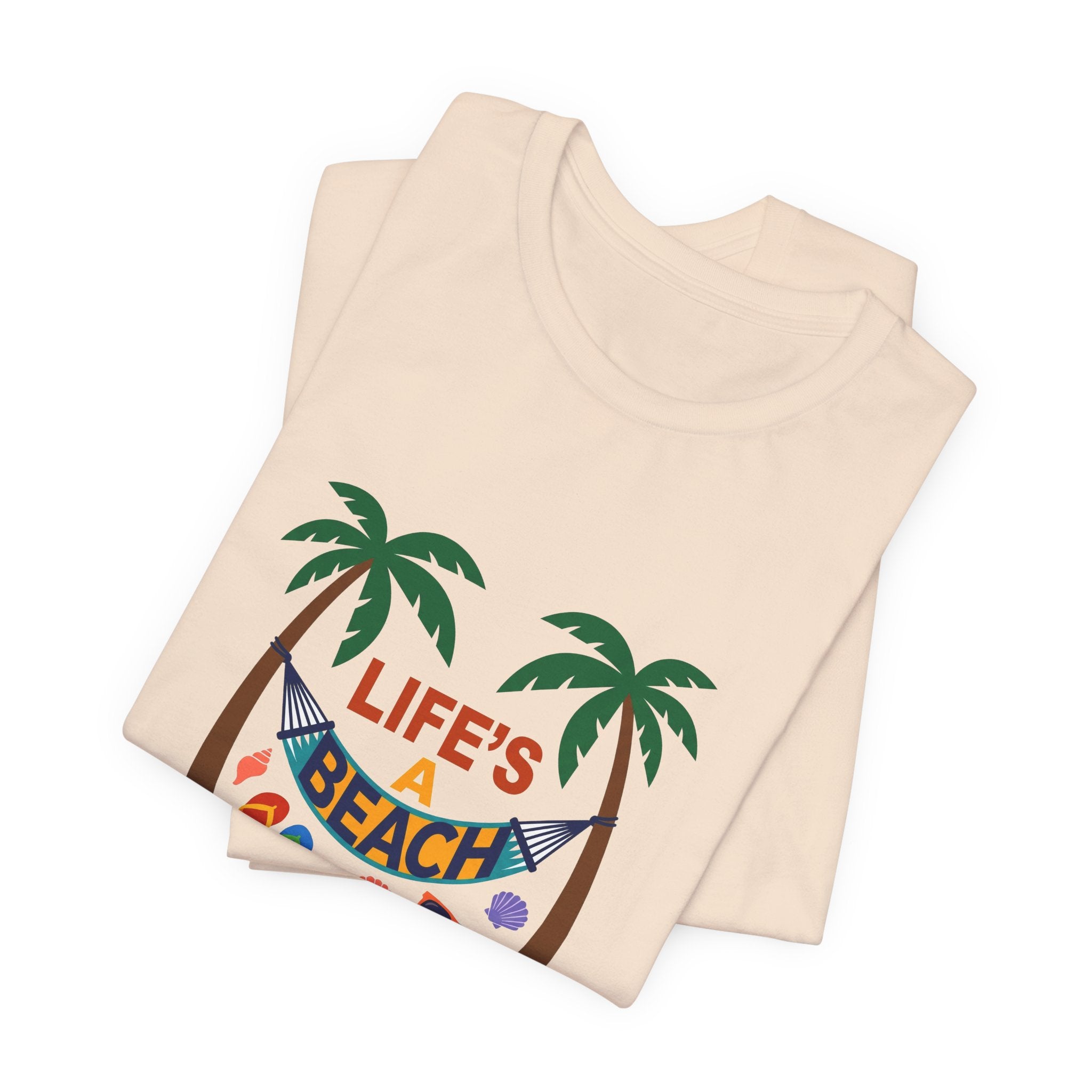 Beach Scene Hammock Tee with Intricate Illustration