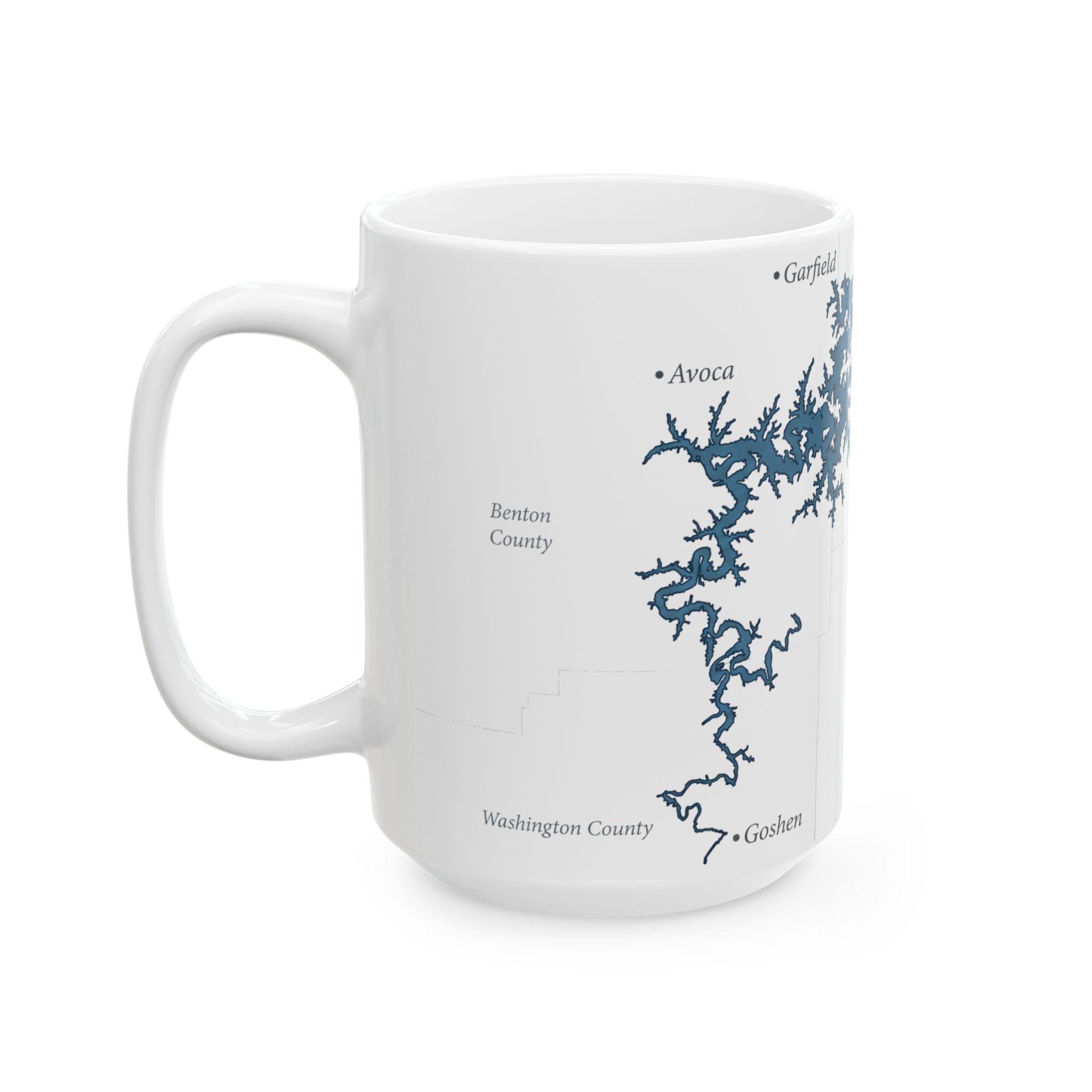 Beaver Lake Map Silhouette Coffee Mug 15oz - Unique Lake Life Souvenir