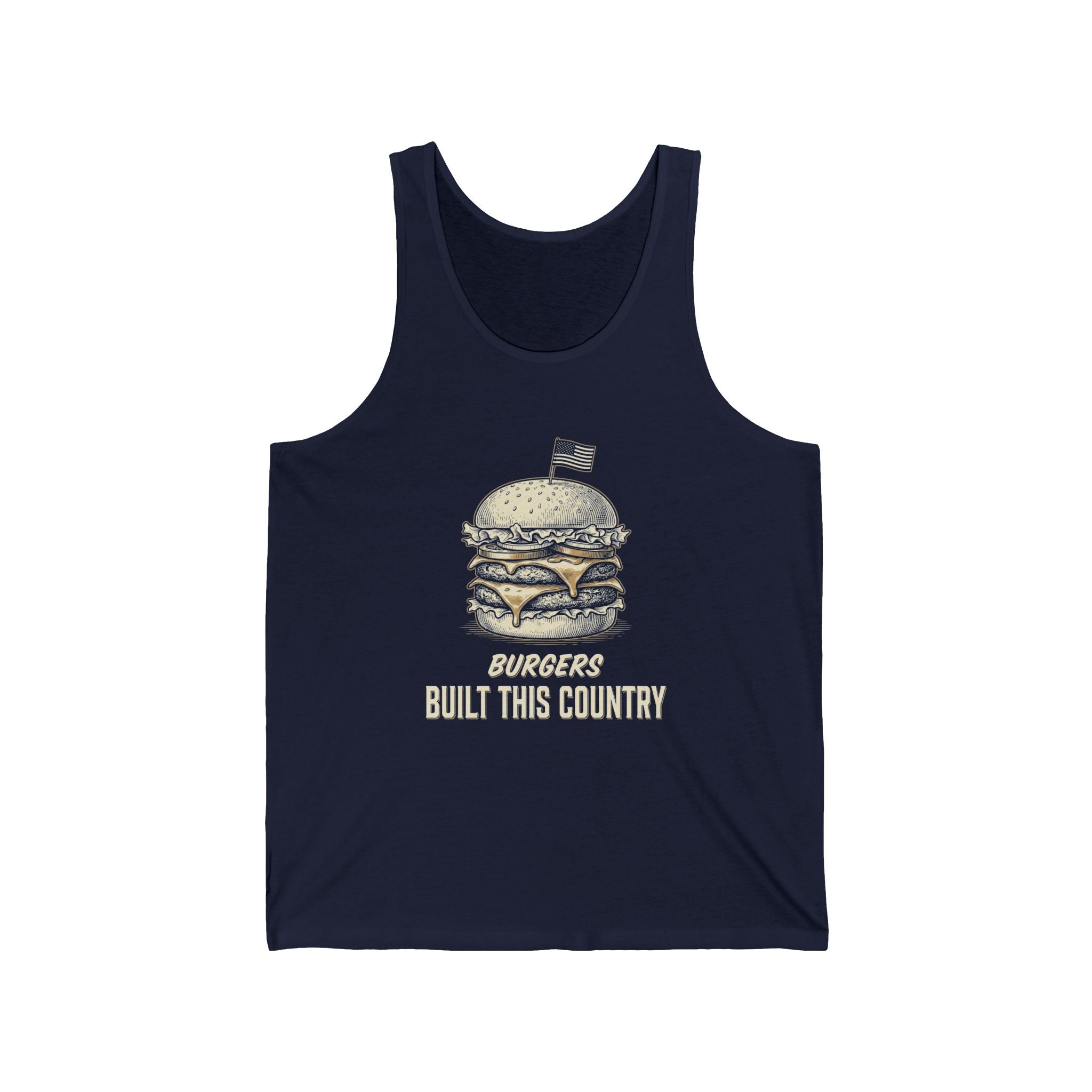 Burgers Built This Country Funny Tank Top | 4th of July BBQ Tee | Patriotic America Gift