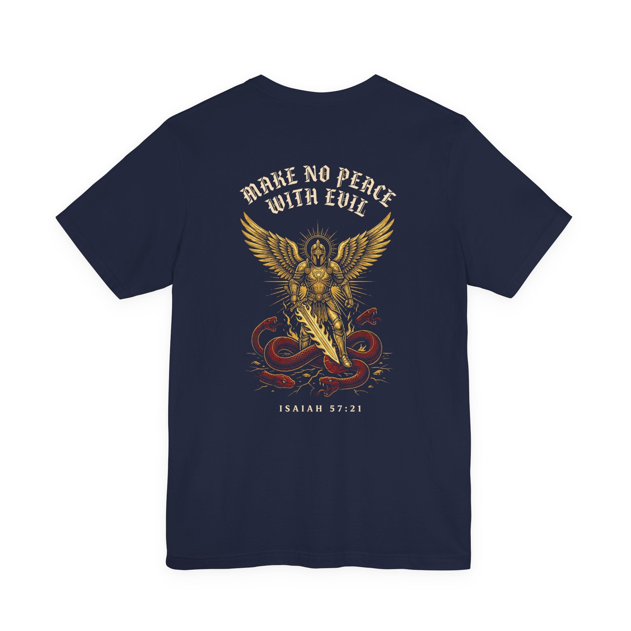 Make No Peace With Evil Christian Tee | Warrior Faith Bible Shirt