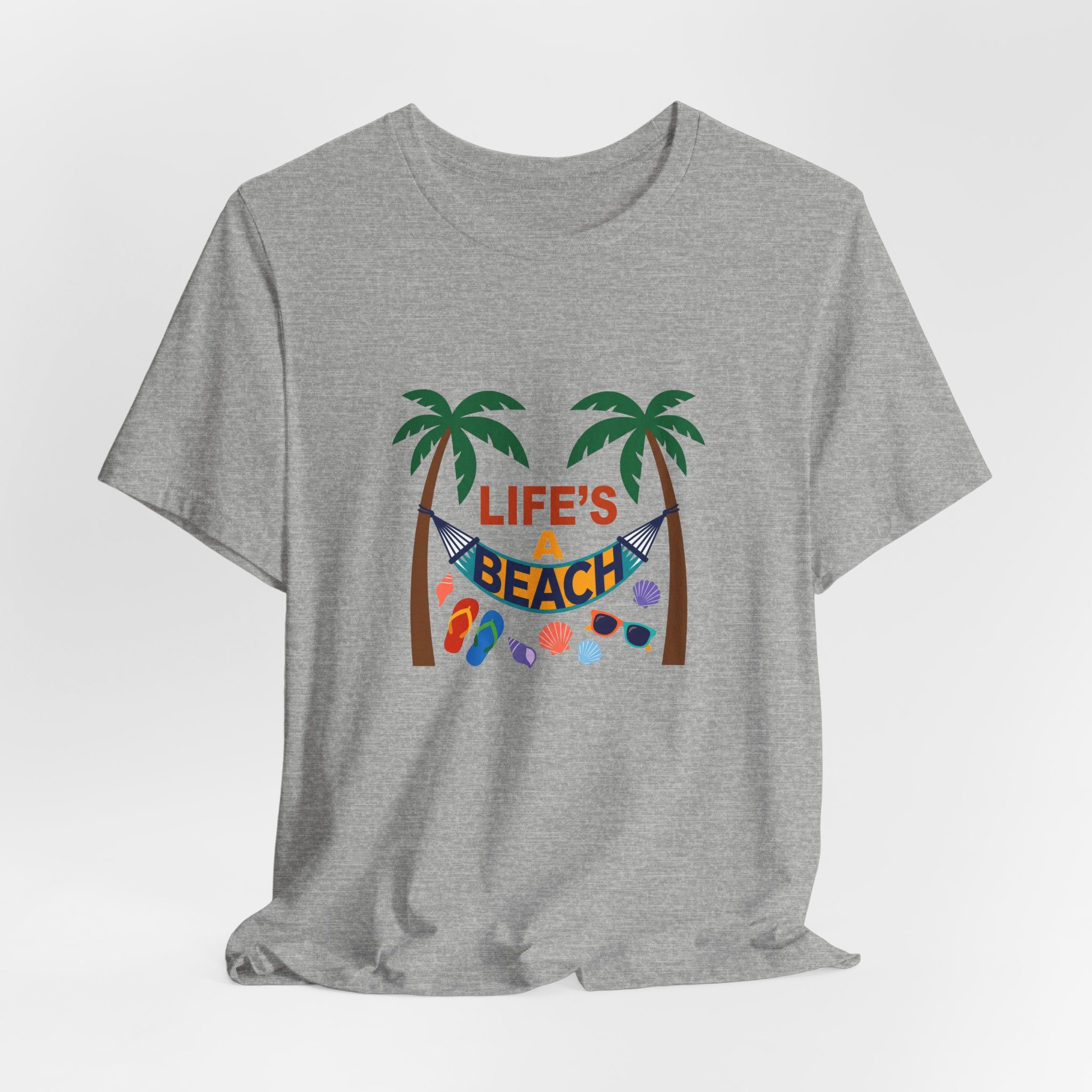 Beach Scene Hammock Tee with Intricate Illustration