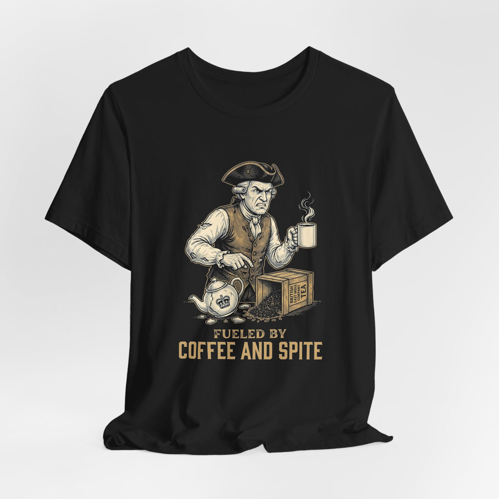 Fueled By Coffee and Spite Funny Eagle T-Shirt | Sarcastic 4th of July Tee | Patriotic Gift