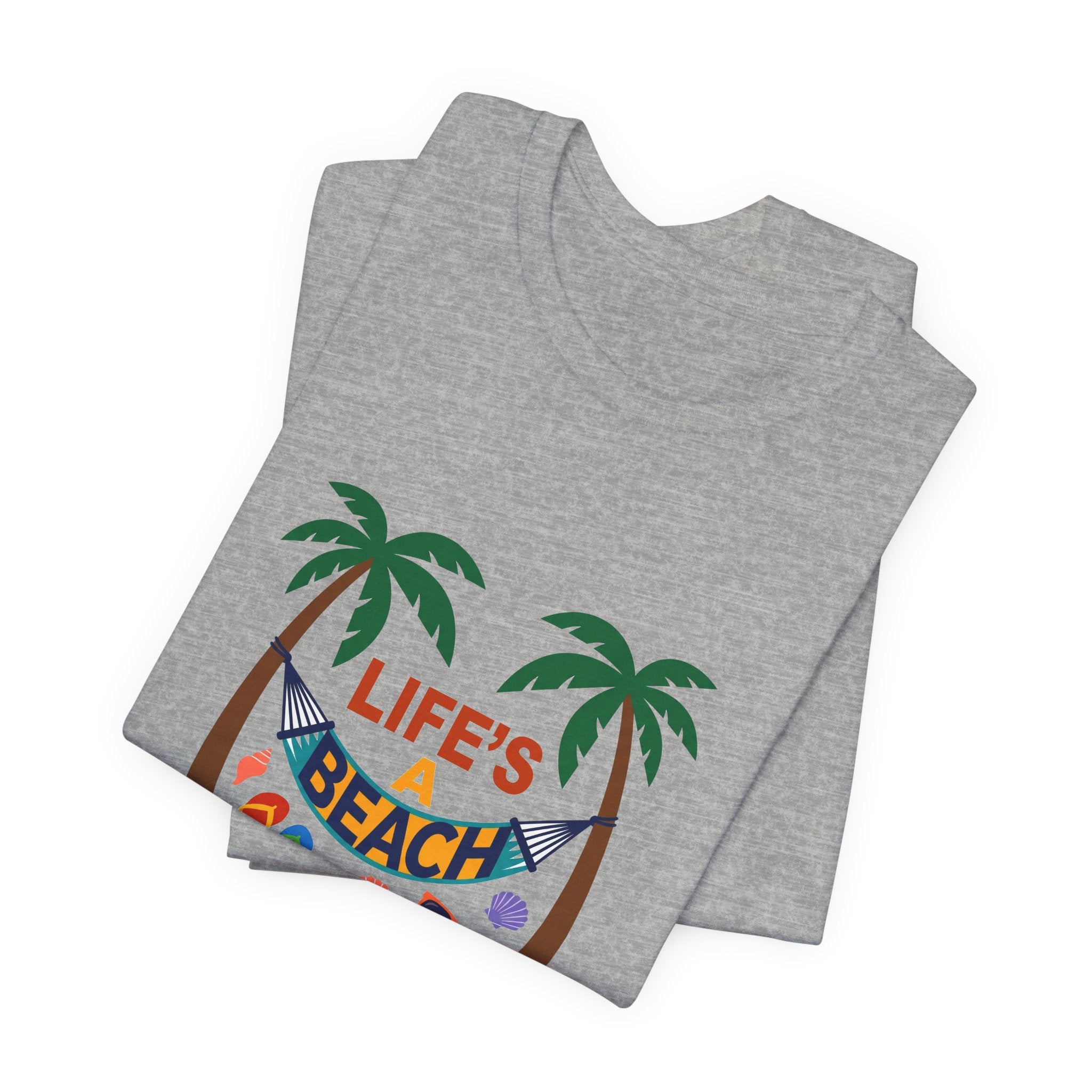 Beach Scene Hammock Tee with Intricate Illustration