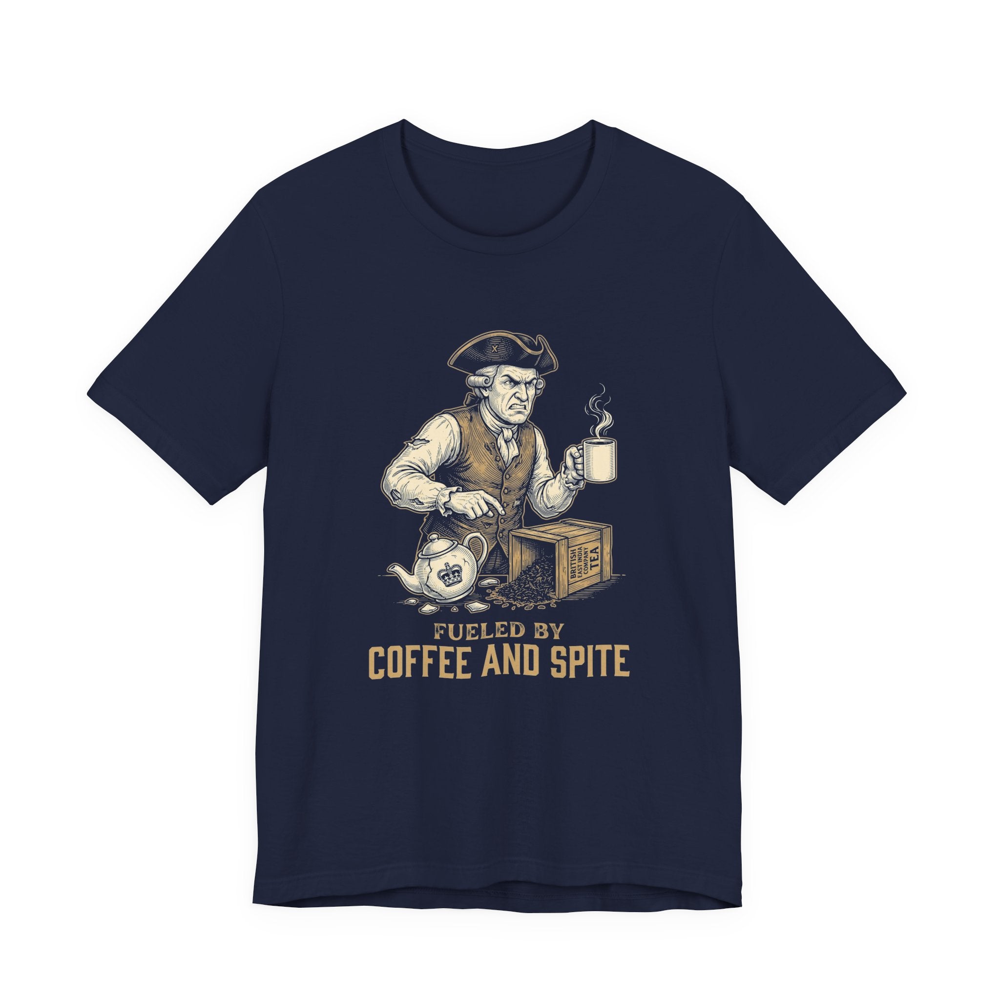 Fueled By Coffee and Spite Funny Eagle T-Shirt | Sarcastic 4th of July Tee | Patriotic Gift