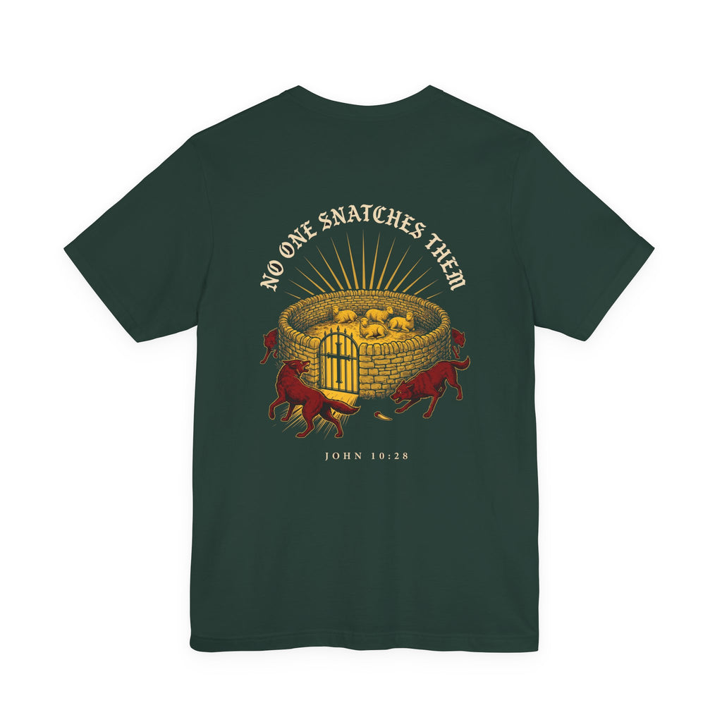 No One Will Snatch Them Christian Tee | Reformed Warrior Faith Shirt