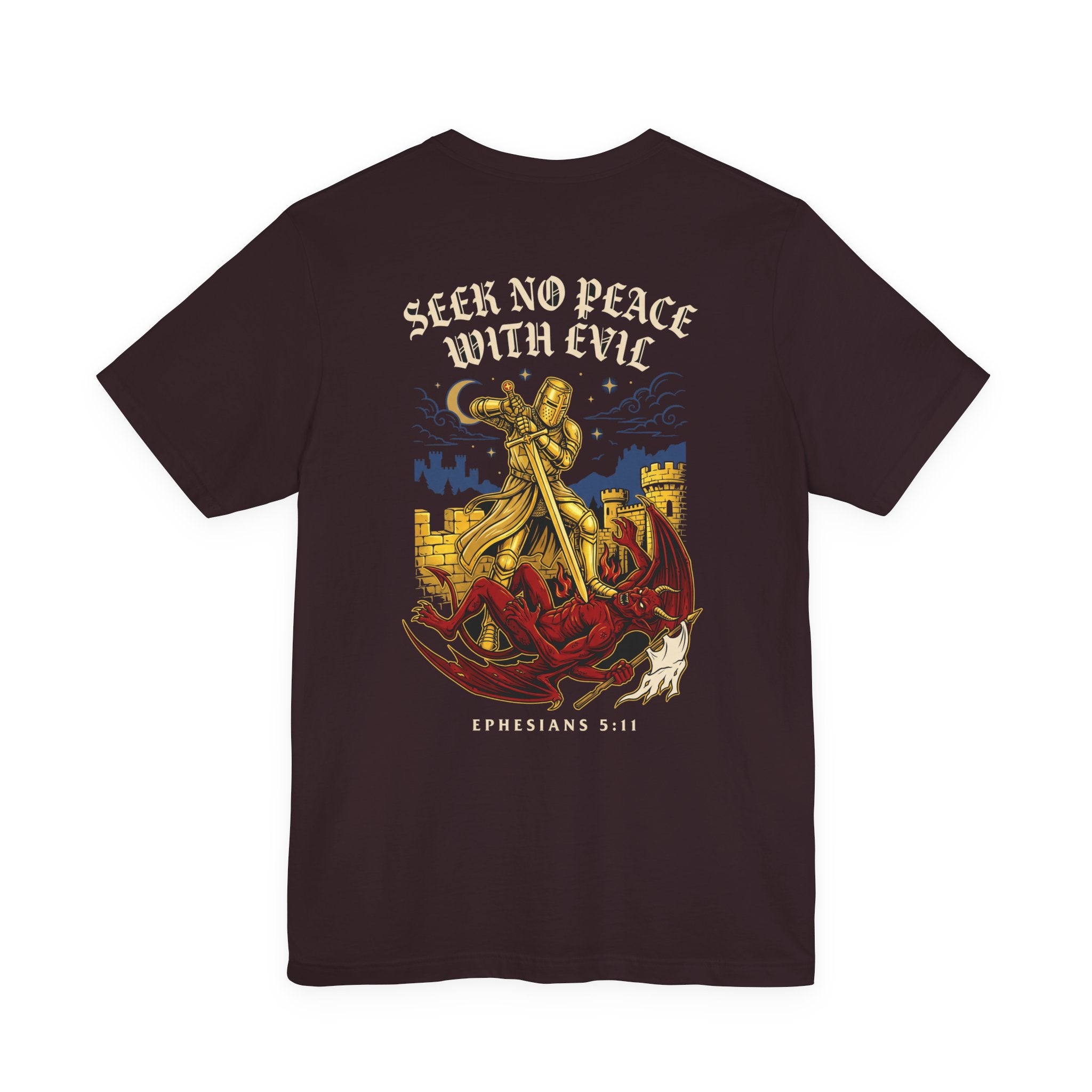 Seek No Peace With Evil Christian Tee | Reformed Warrior Faith Shirt