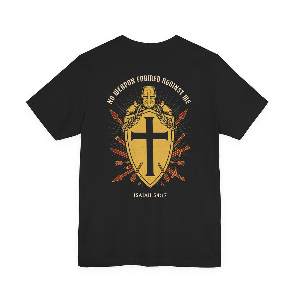 No Weapon Formed Against Me Warrior Christian Tee | Crusades Faith Bible Shirt