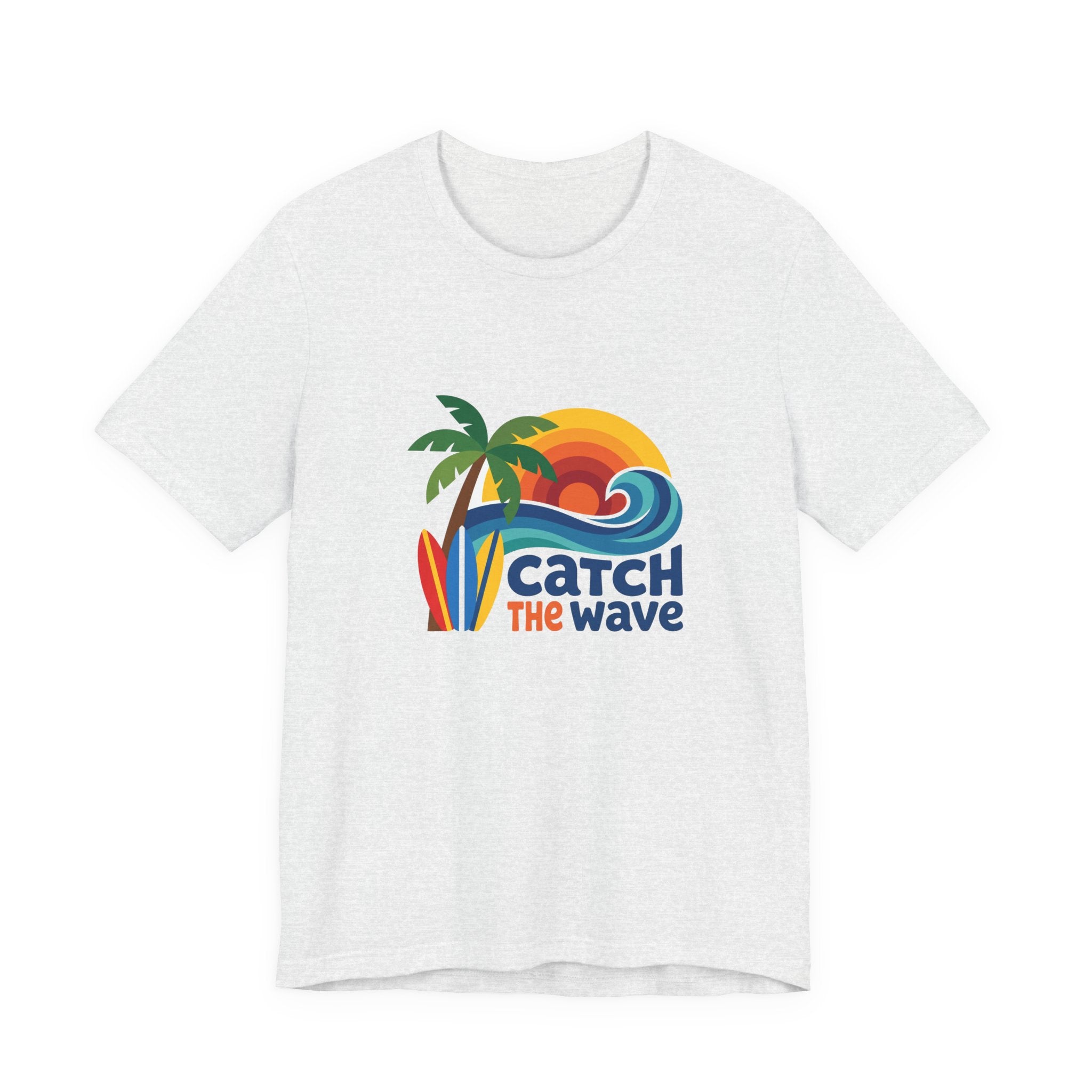Catch the Wave Tee - Retro Beach Sunset Surfboard Design