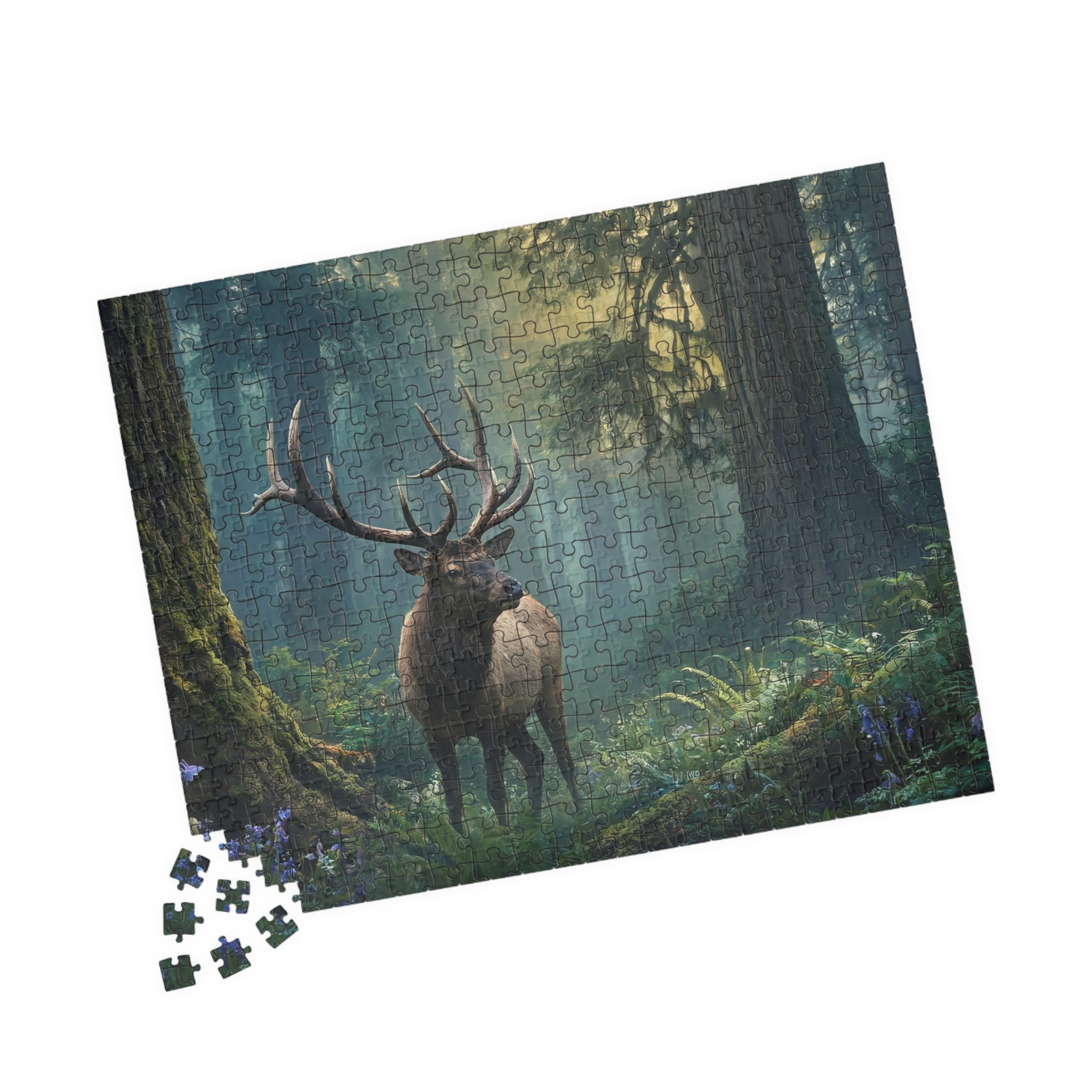 Majesty of the Wild Jigsaw Puzzle - Regal Elk Watercolor Art