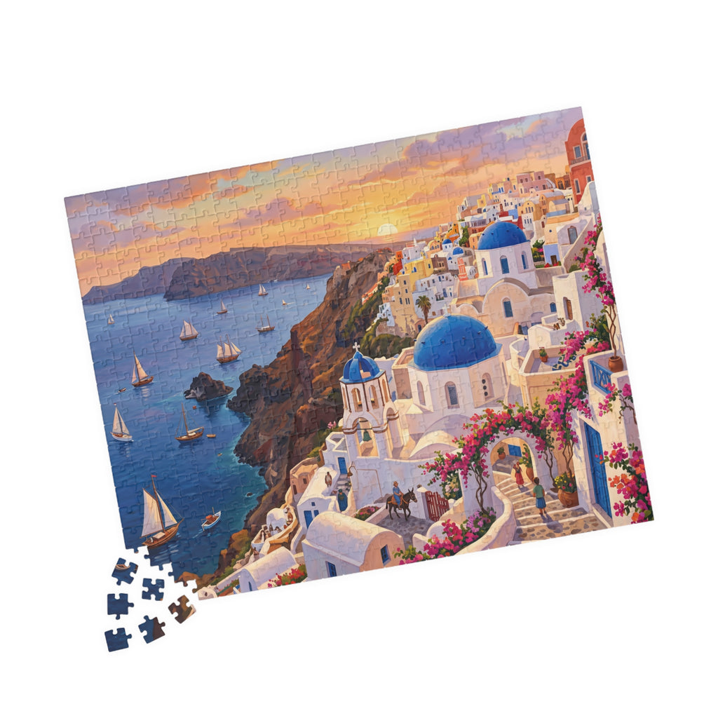 Santorini Sunset Jigsaw Puzzle | Greek Islands Aegean Landscape