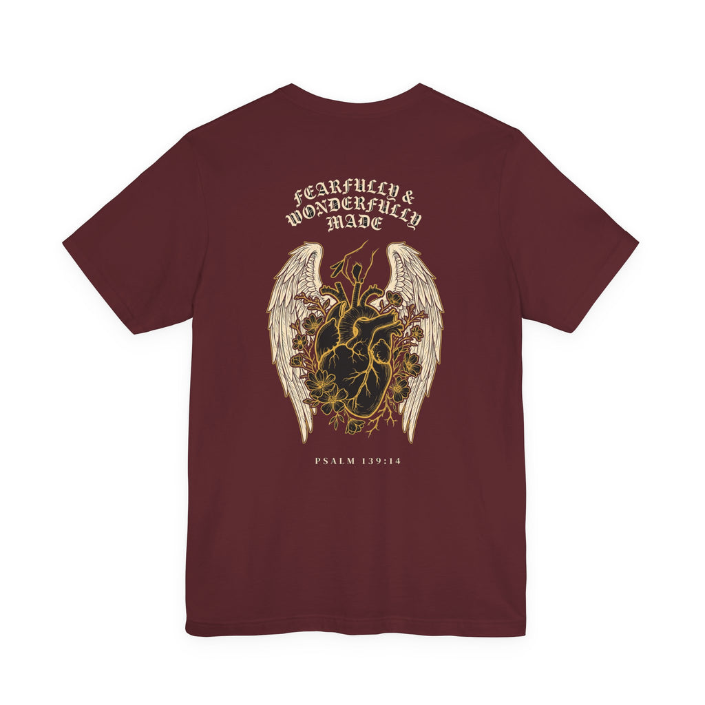 Fearfully and Wonderfully Made Christian Tee | Psalm 139:14 Bible Verse Shirt