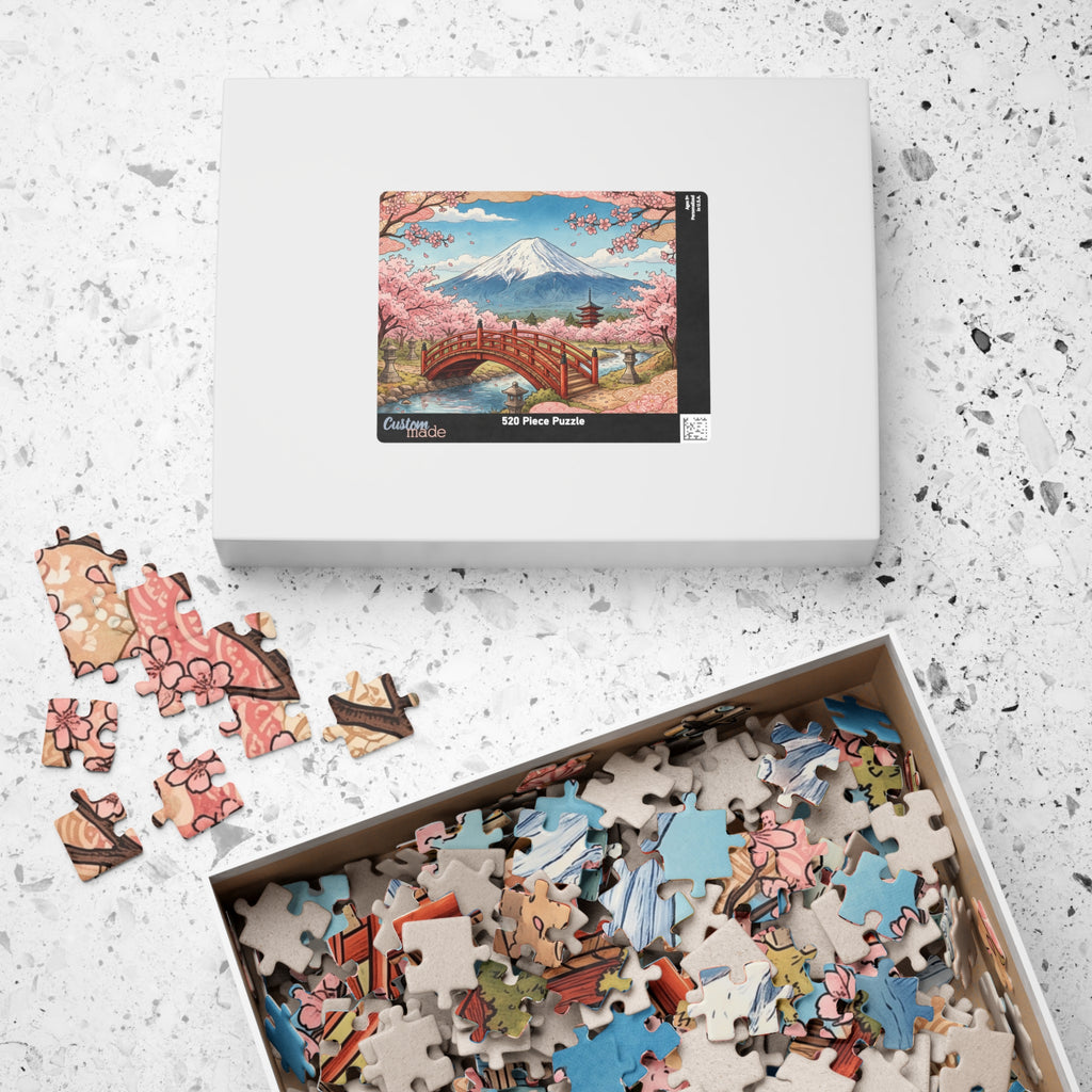 Mount Fuji Cherry Blossoms Jigsaw Puzzle | Japan Scenic Landscape