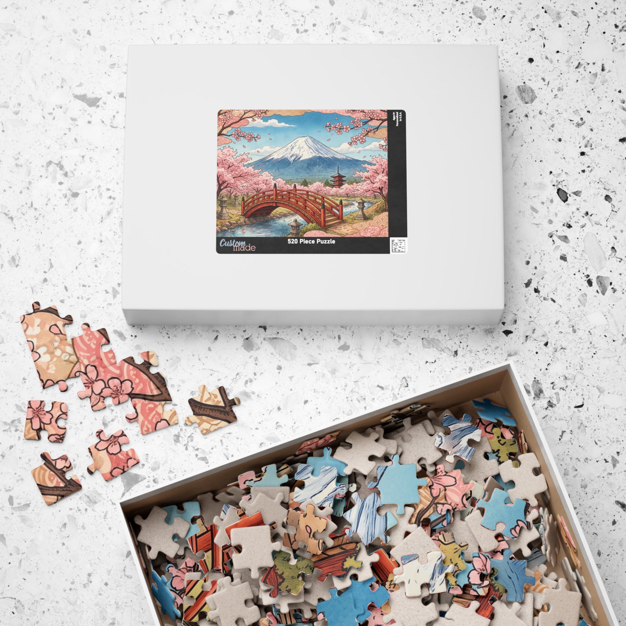 Mount Fuji Cherry Blossoms Jigsaw Puzzle | Japan Scenic Landscape