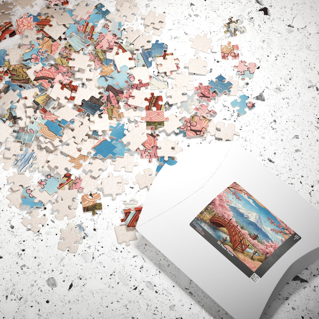 Mount Fuji Cherry Blossoms Jigsaw Puzzle | Japan Scenic Landscape