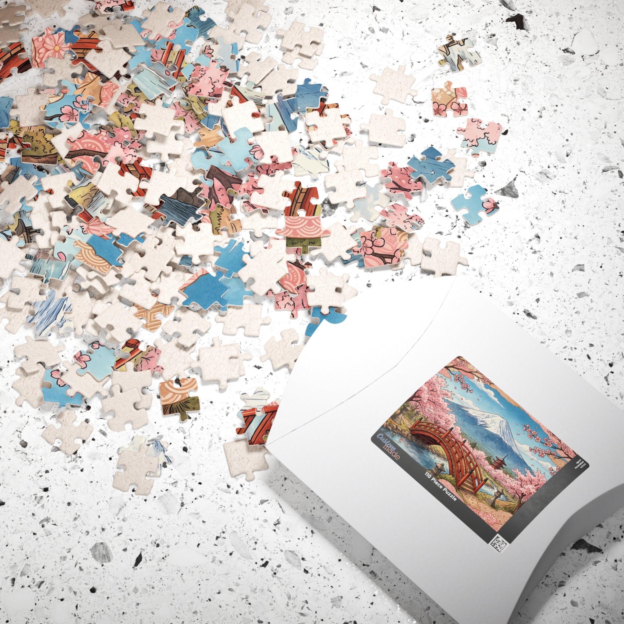 Mount Fuji Cherry Blossoms Jigsaw Puzzle | Japan Scenic Landscape