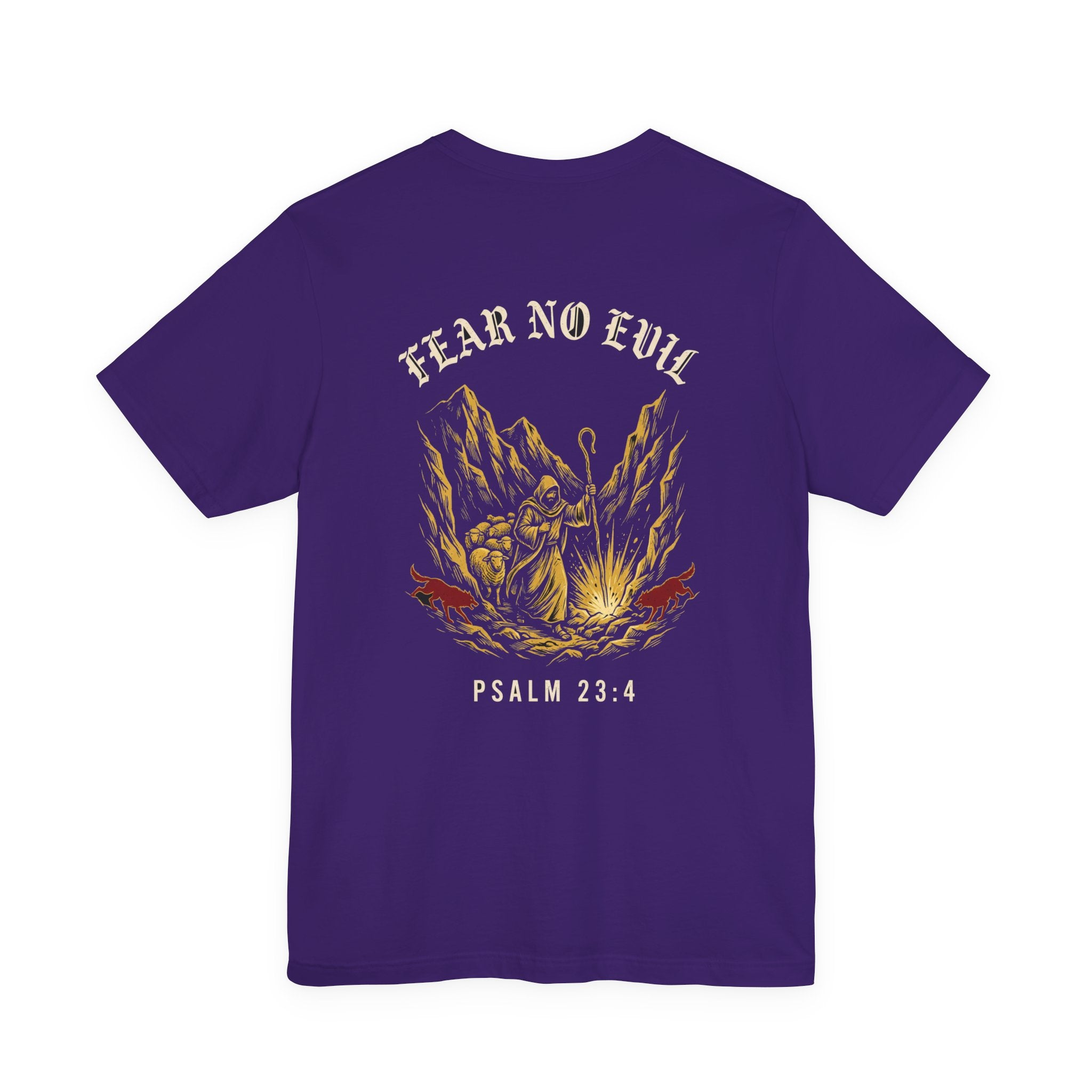 Fear No Evil Christian Tee | Psalm 23:4 Warrior Faith Bible Shirt