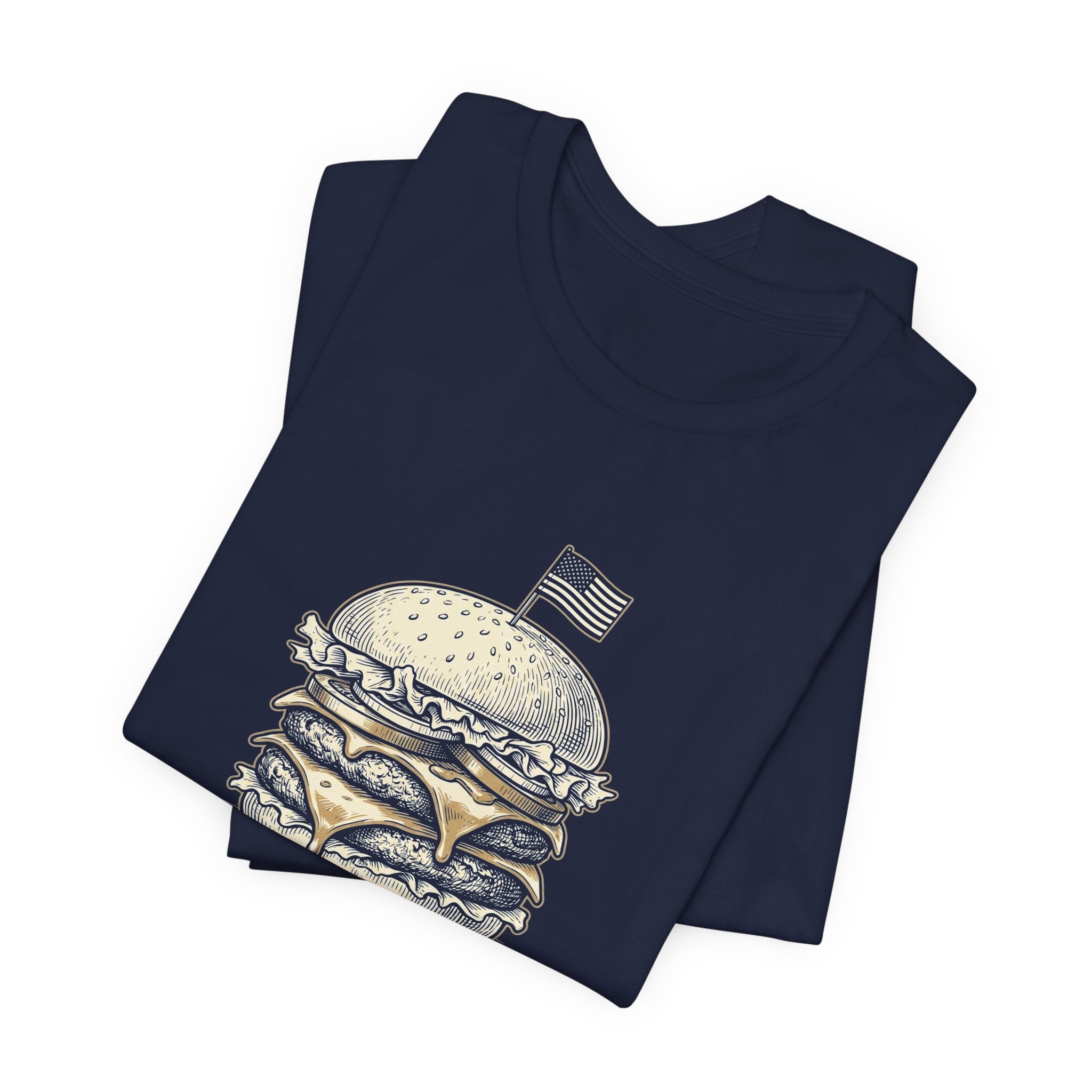 Burgers Built This Country Funny T-Shirt | 4th of July BBQ Tee | Patriotic America Gift