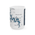 Table Rock Lake Map Silhouette Coffee Mug 15oz - Unique Lake Life Souvenir