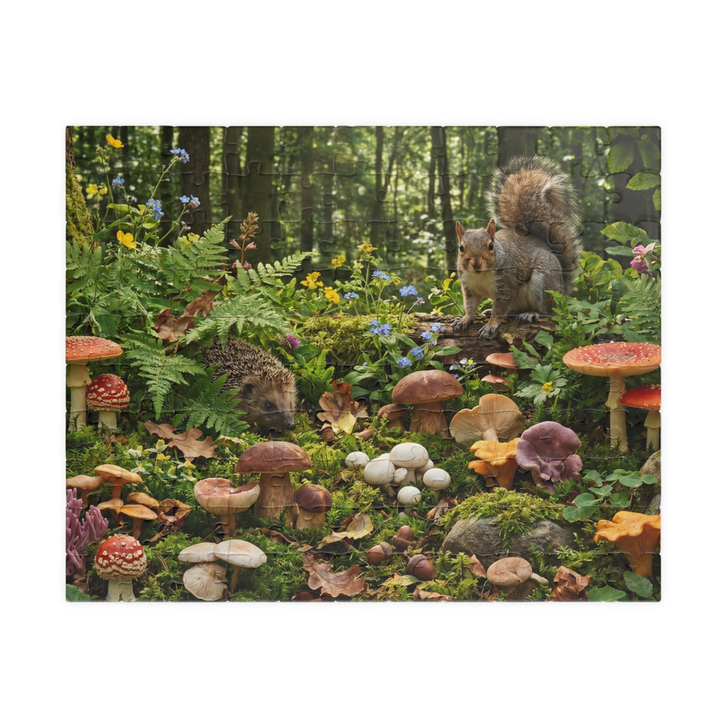 Mushroom Forager Jigsaw Puzzle - Retro-Inspired Nature Scene | 1014 Piece