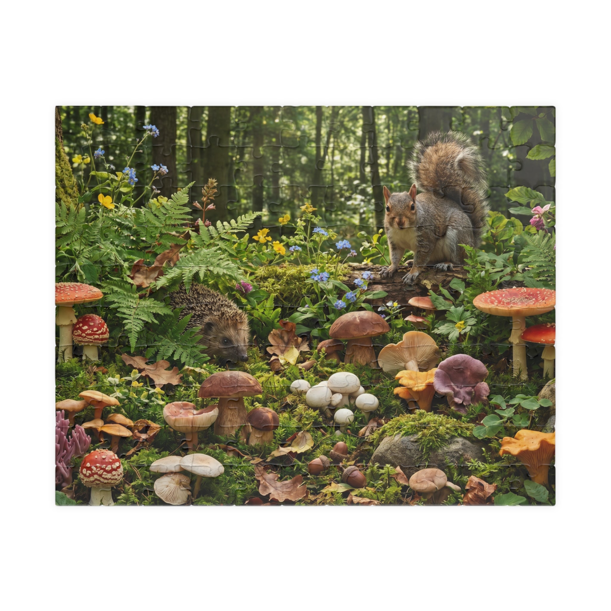 Mushroom Forager Jigsaw Puzzle - Retro-Inspired Nature Scene | 1014 Piece