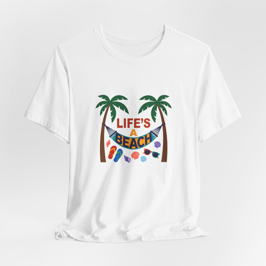 Beach Scene Hammock Tee with Intricate Illustration