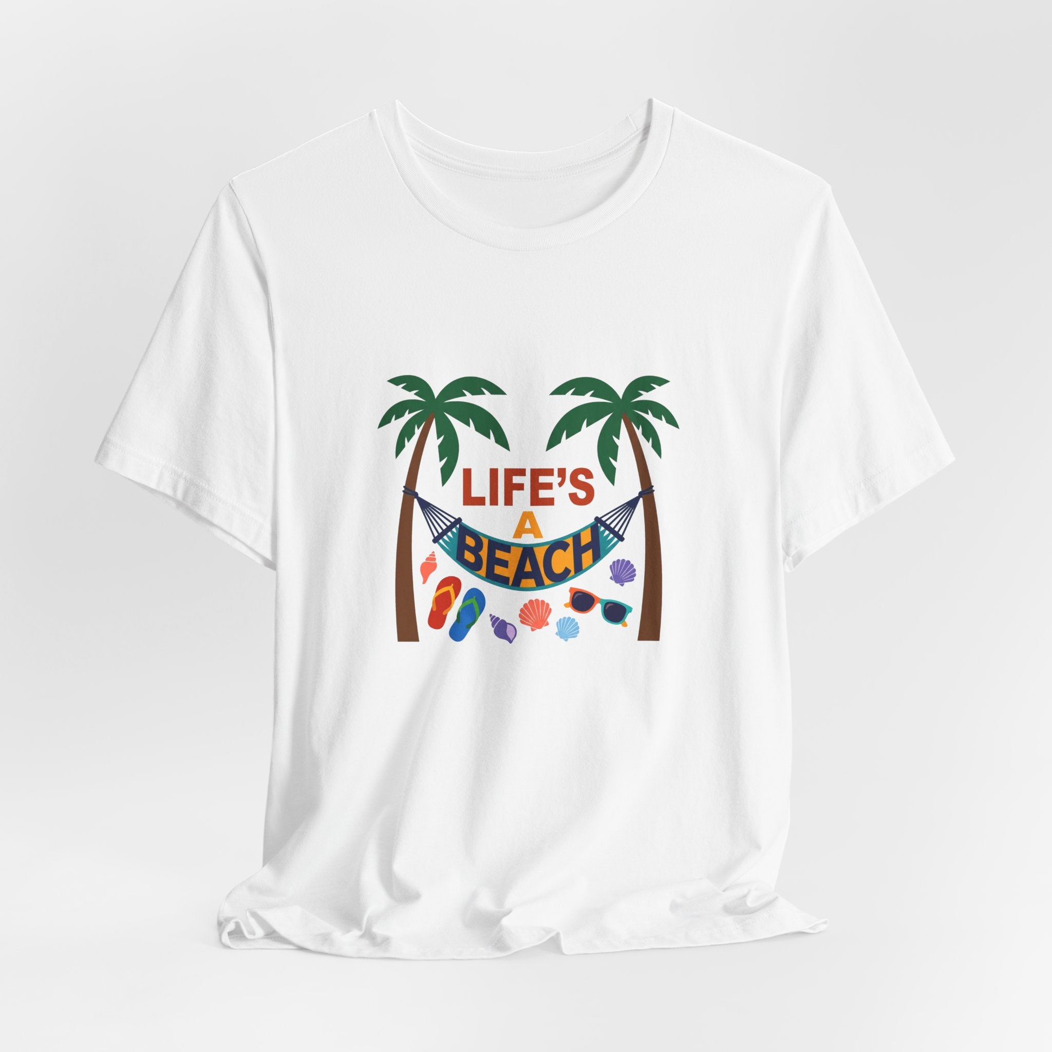 Beach Scene Hammock Tee with Intricate Illustration