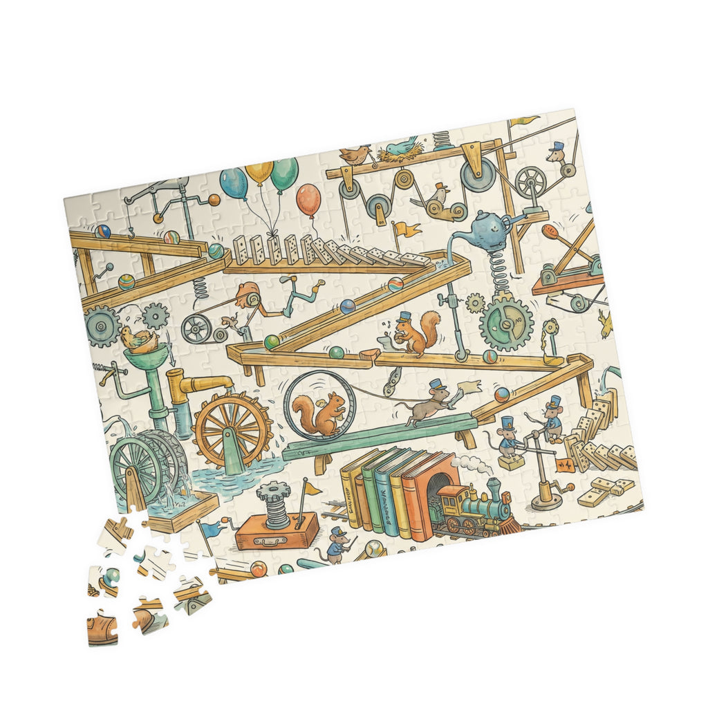 Intricate Rube Goldberg Machine Jigsaw Puzzle for Engineering Enthusiasts