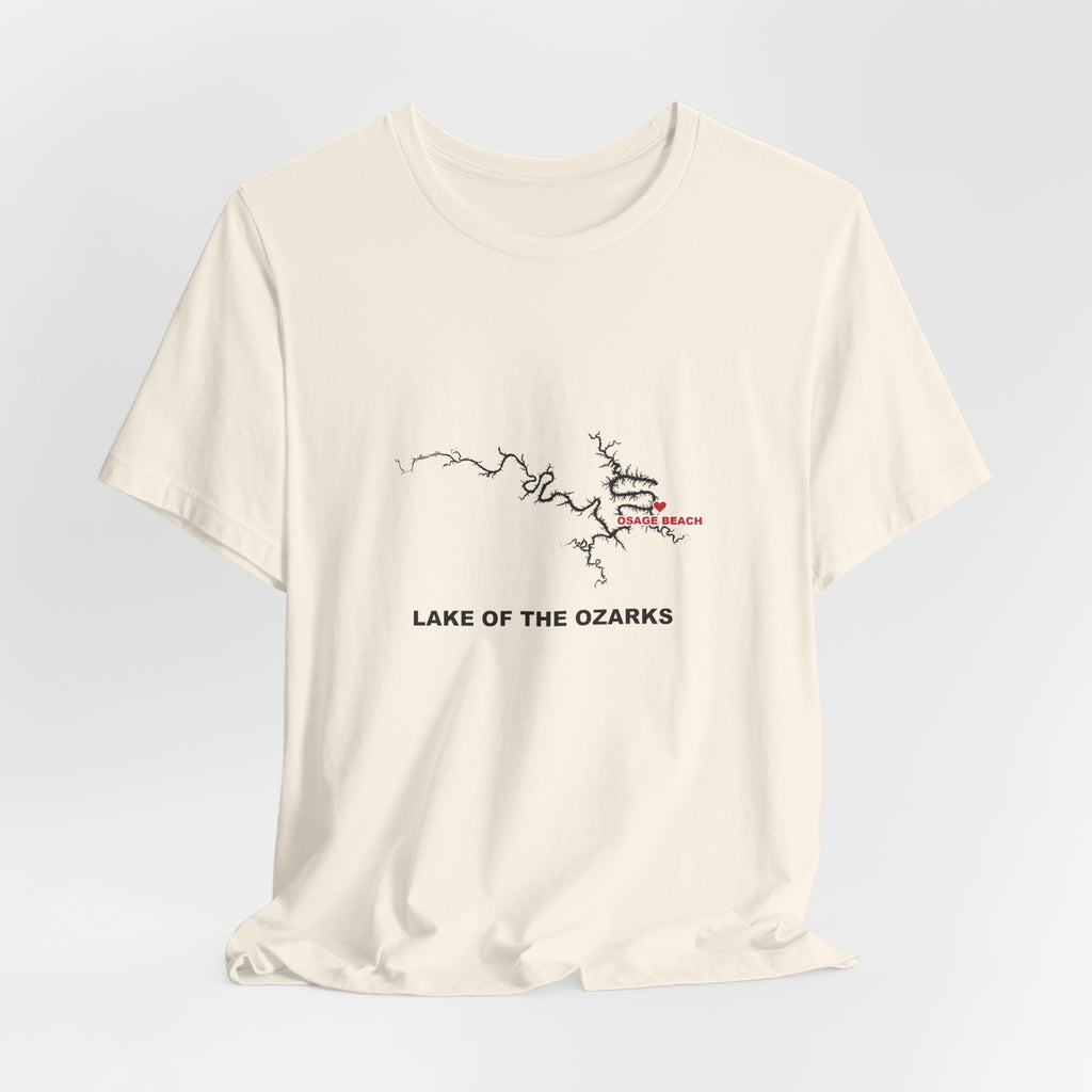 Lake of the Ozarks Silhouette Tee with Heart at Osage Beach