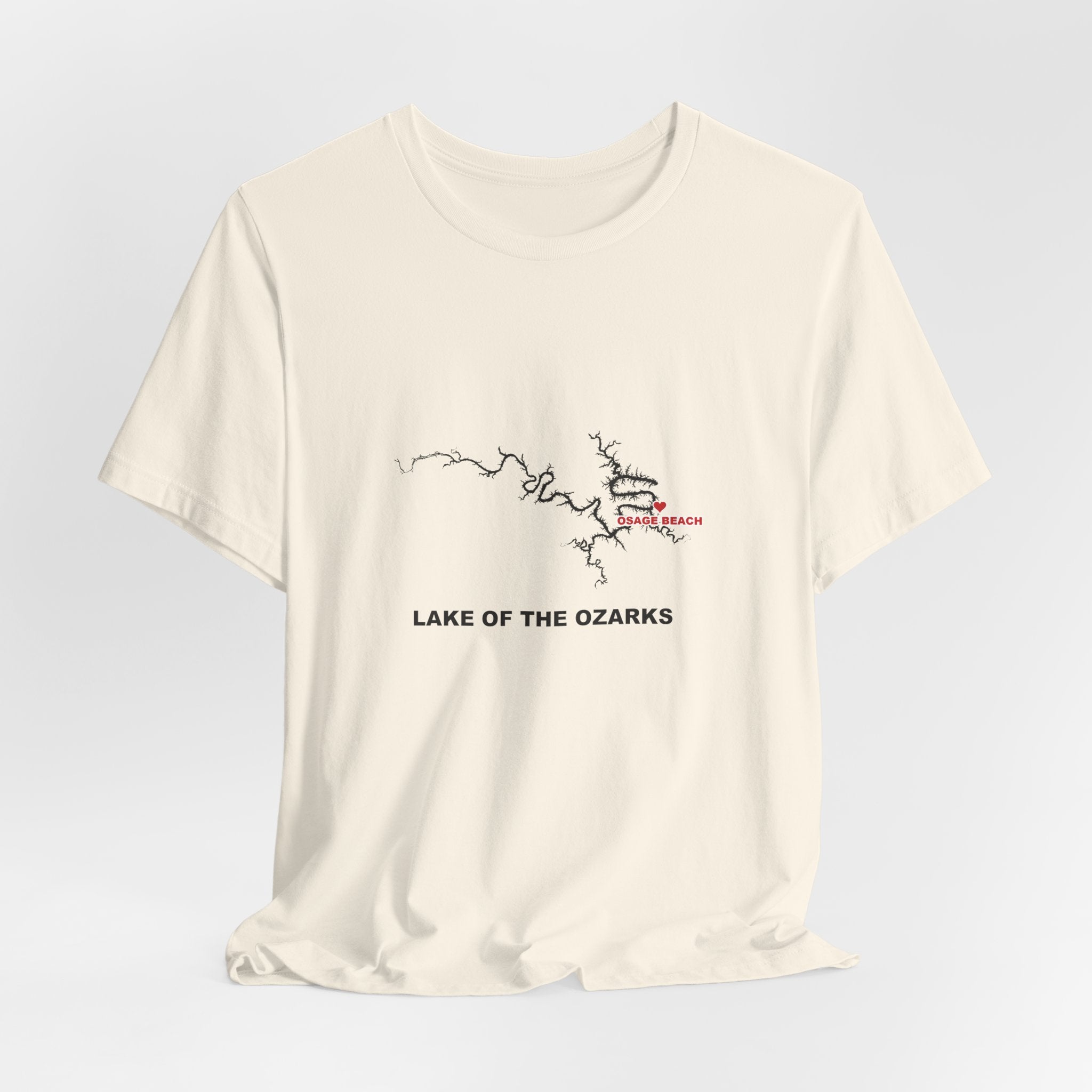 Lake of the Ozarks Silhouette Tee with Heart at Osage Beach