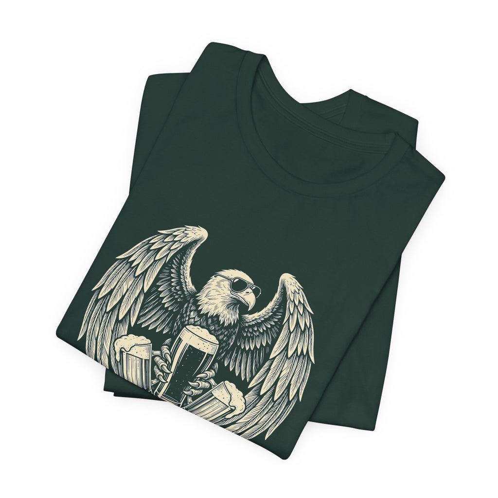 Out of Many One Beer T-Shirt | Funny Patriotic Eagle Beer Tee | 4th of July Drinking Gift | Beer Lover Shirt