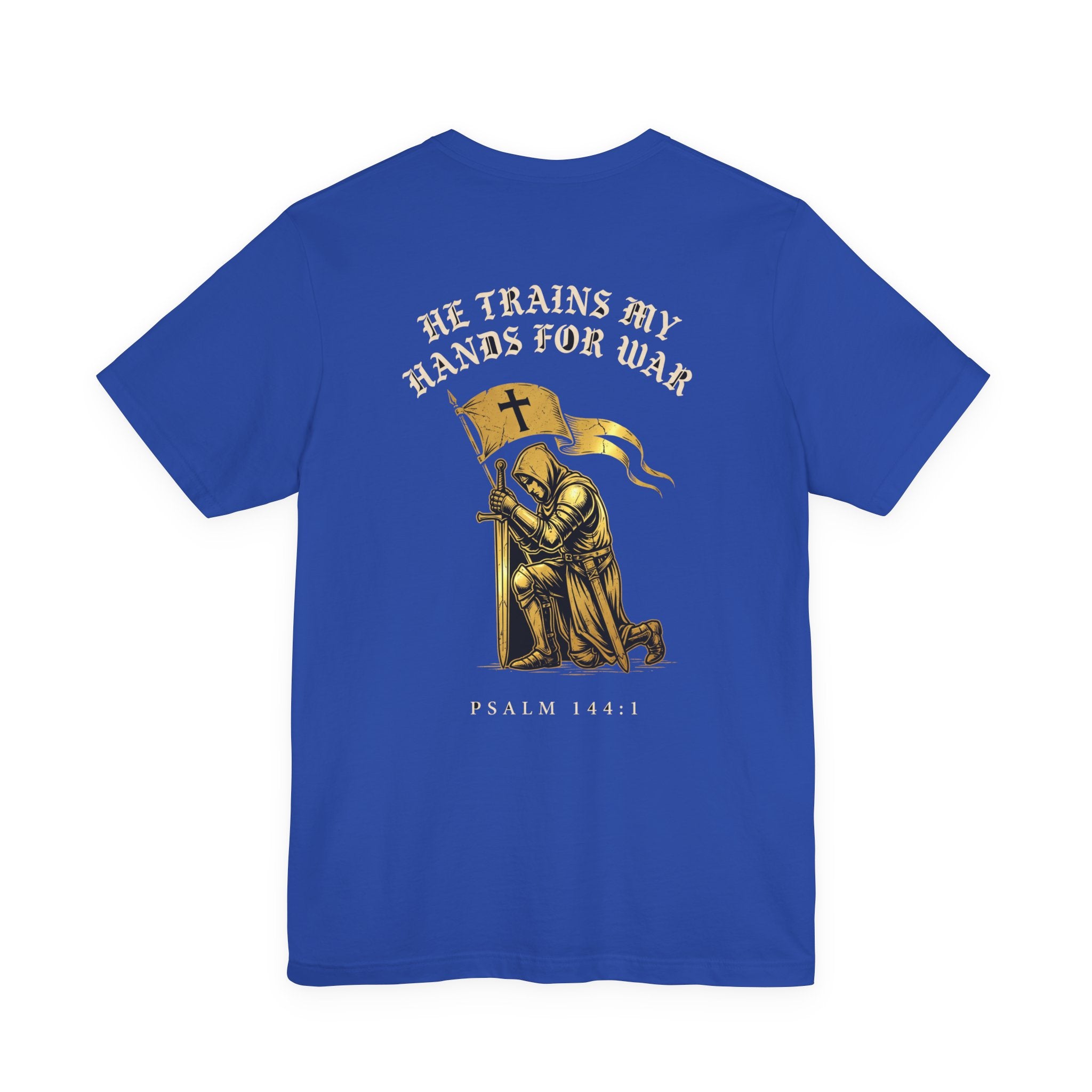 He Trains My Hands For War Christian Tee | Reformed Warrior Faith Shirt