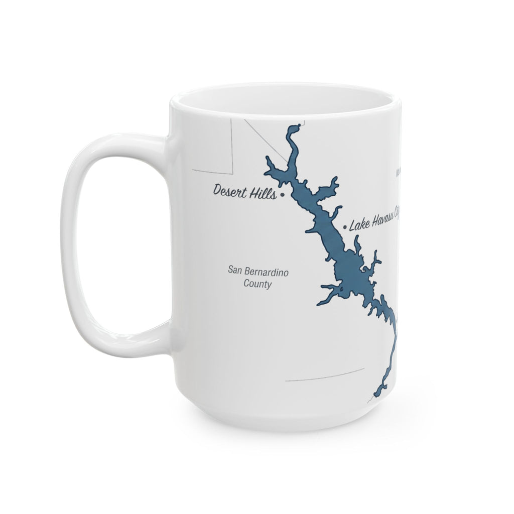 Lake Havasu Map Silhouette Coffee Mug 15oz - Unique Lake Life Souvenir